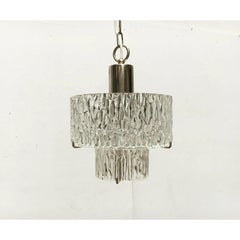 Mid-Century Metal and Glass Pendant Lamp attributed to Kalmar Franken, 1960s