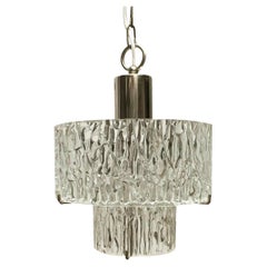 Mid-Century Metal and Glass Pendant Lamp attributed to Kalmar Franken, 1960s