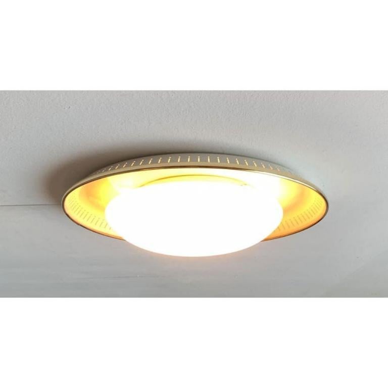 20th Century Mid-Century Metal and Glass Plafoniere Ceiling, 1960s For Sale