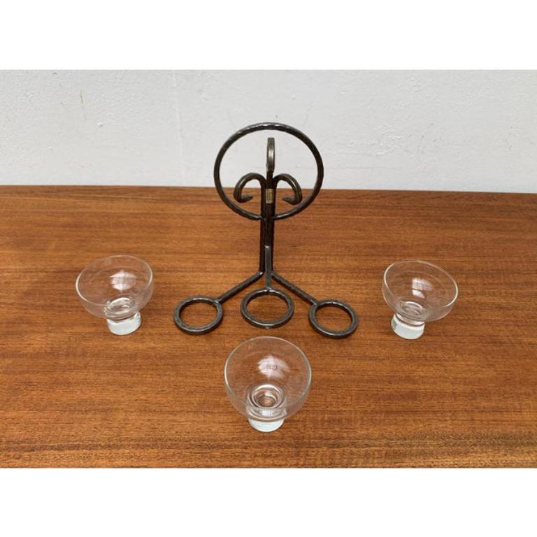 Wandkerzenhalter aus Metall und Glas aus der Mitte des Jahrhunderts von Cawa, Dänemark, 1960er Jahre im Angebot 4