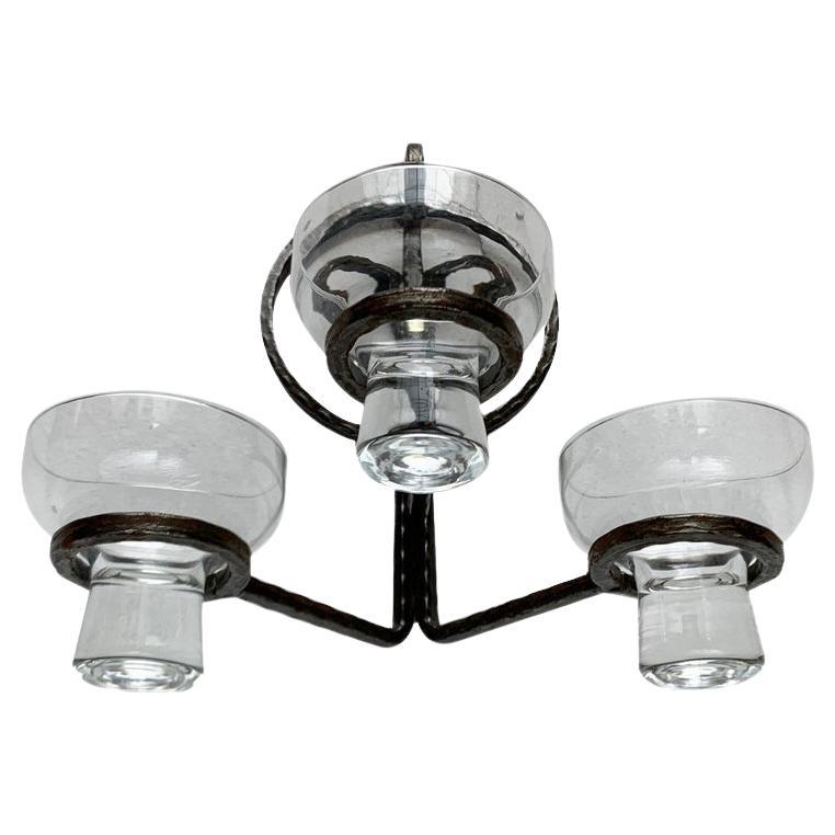 Mid-Century Metal and Glass Wall Candleholder from Cawa, Denmark, 1960s