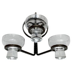 Mid-Century Metal and Glass Wall Candleholder from Cawa, Denmark, 1960s