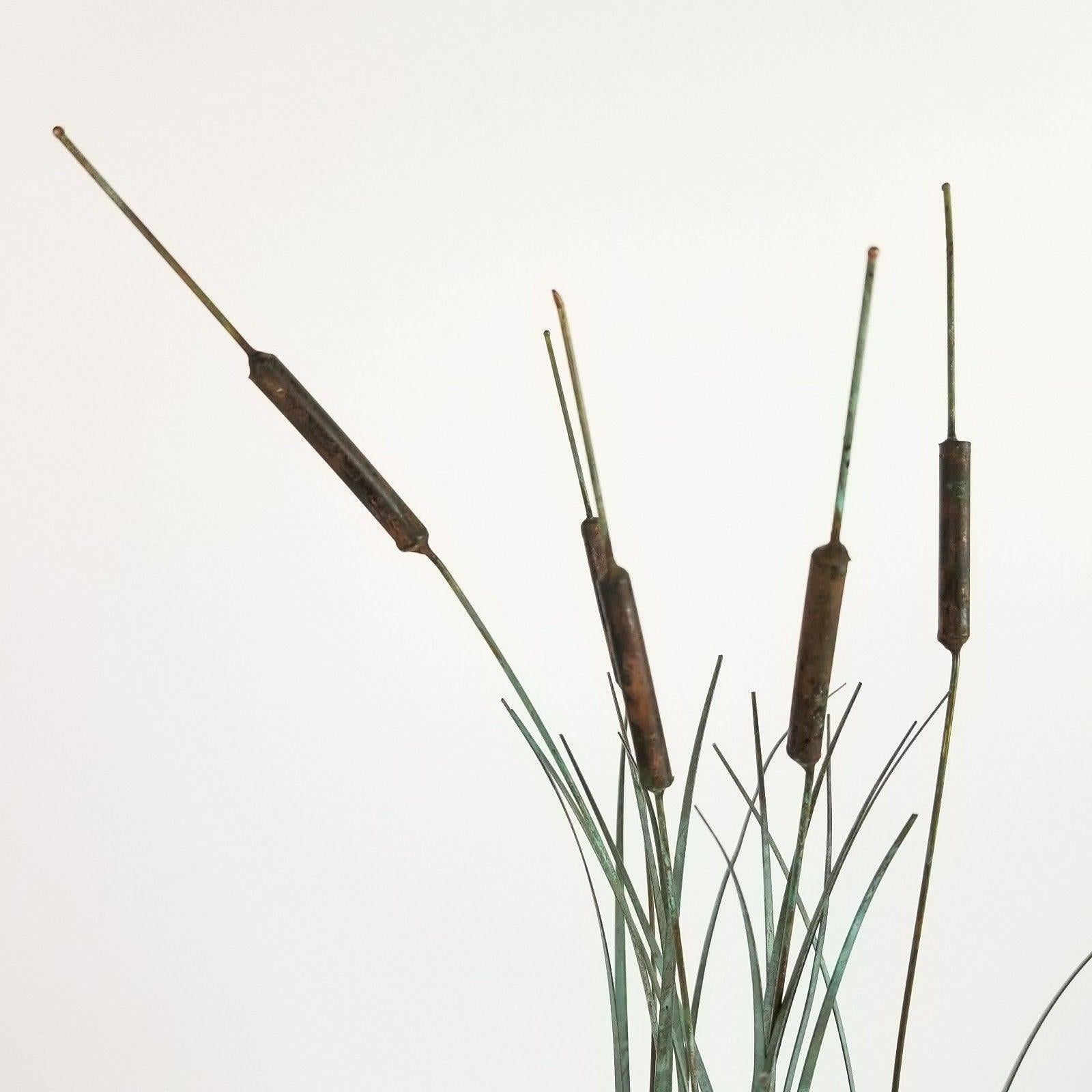 Midcentury Metal and Wood Cattail Sculpture by Max Howard 1