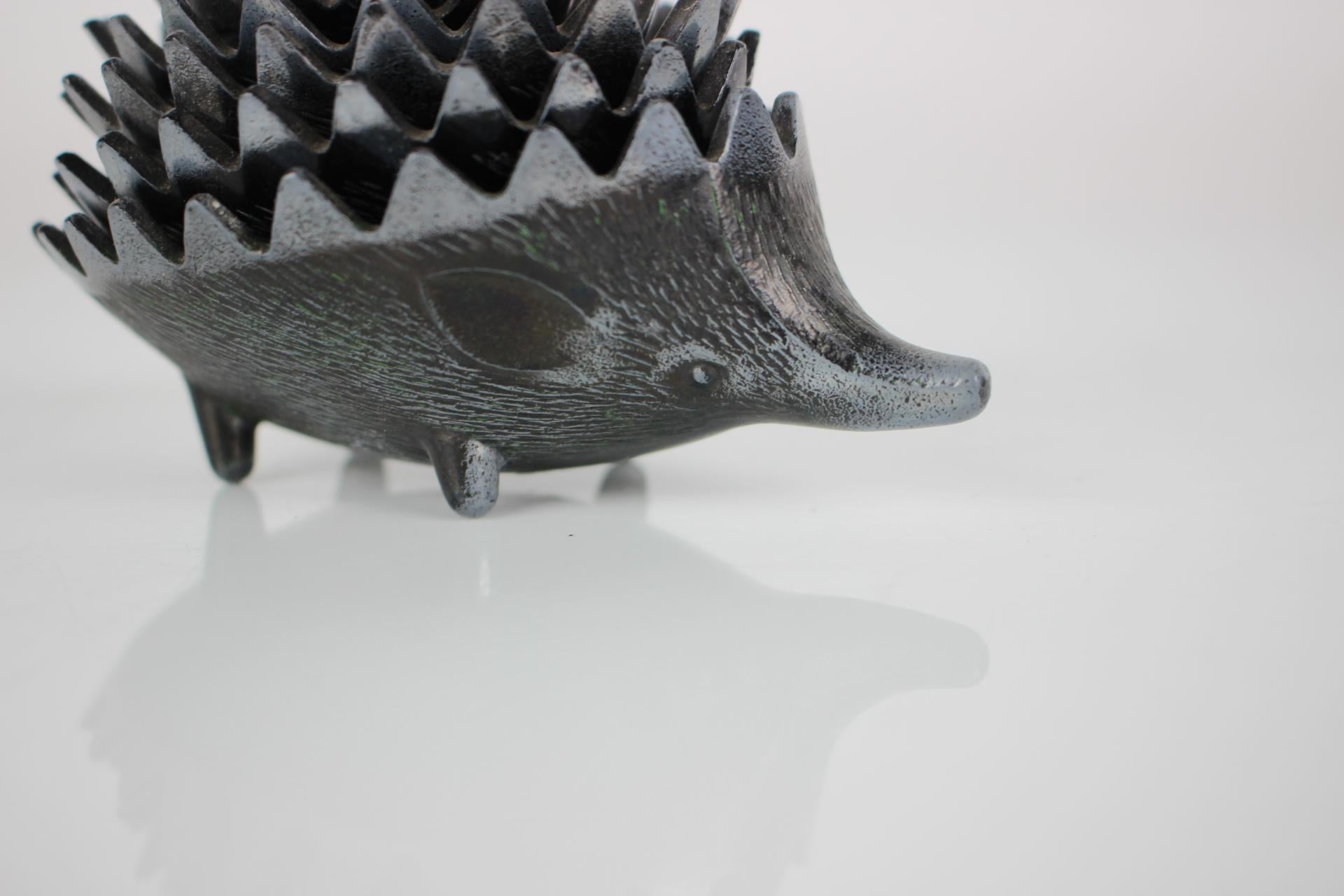 Czech Mid-Century Metal Ashtray in the Shape of a Hedgehog, 1960's For Sale