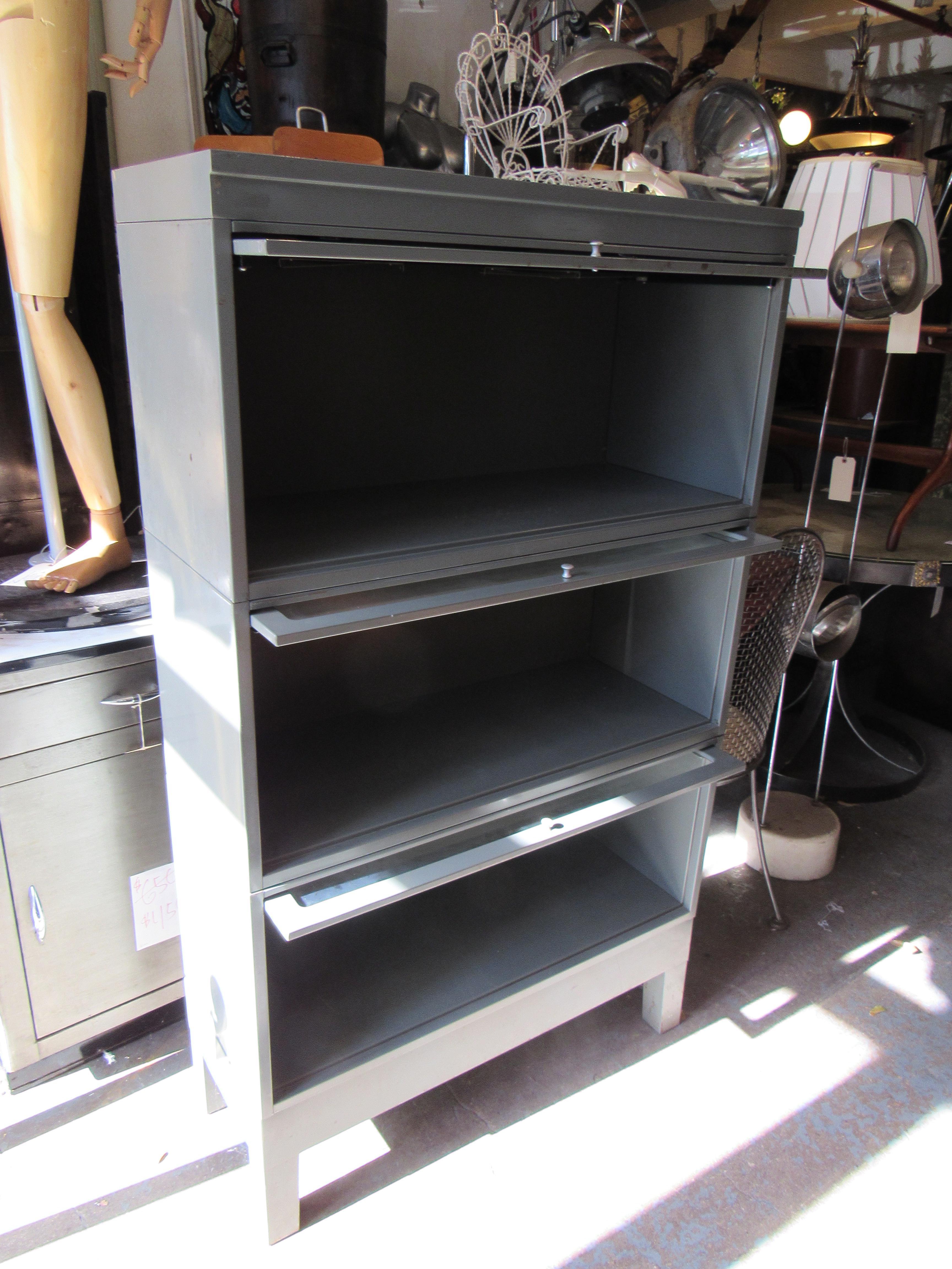 American Mid-Century Metal Barrister Bookcase