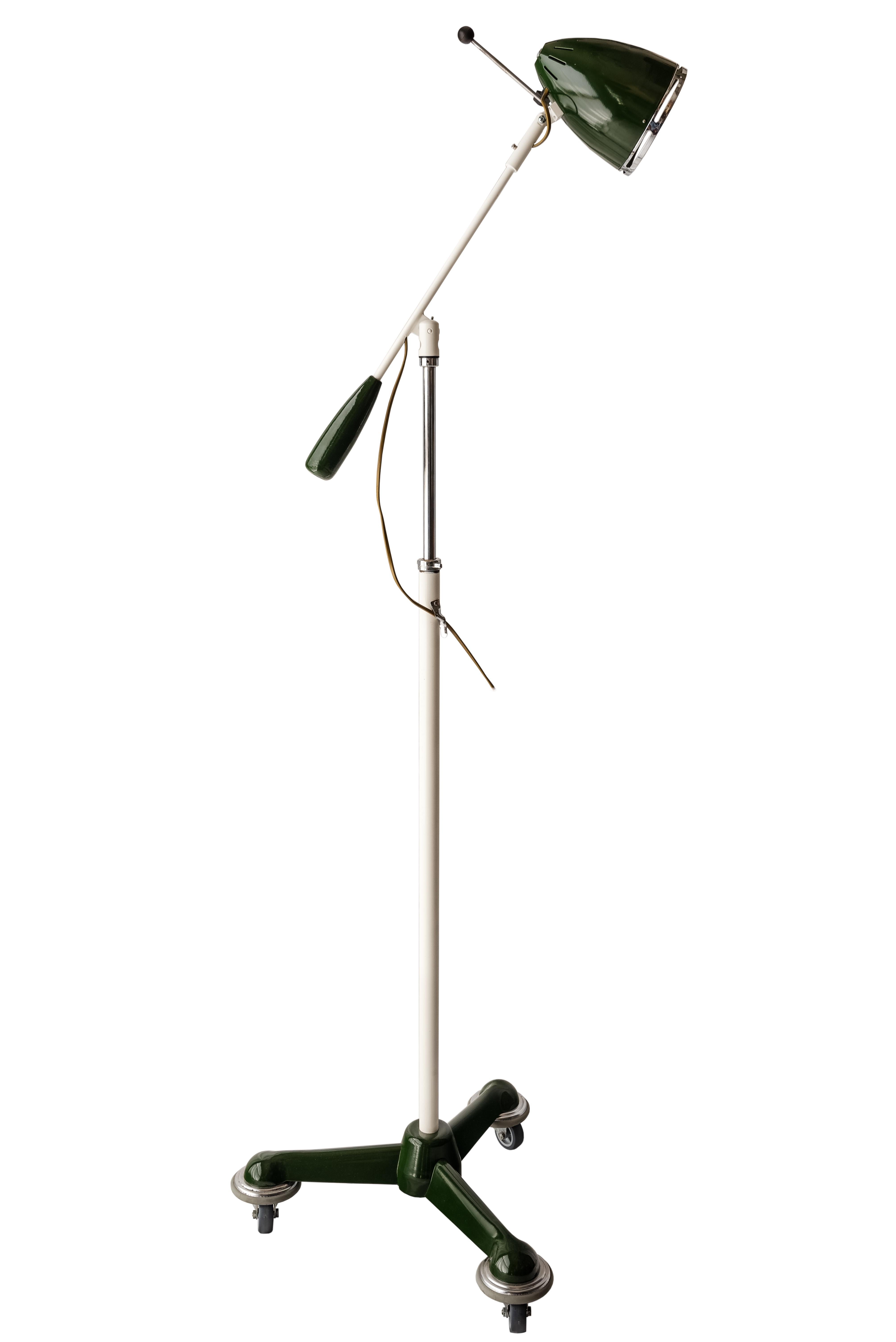 German Midcentury Metal Bauhaus Floor Lamp by Christian Dell for Bünte & Remml, 1930