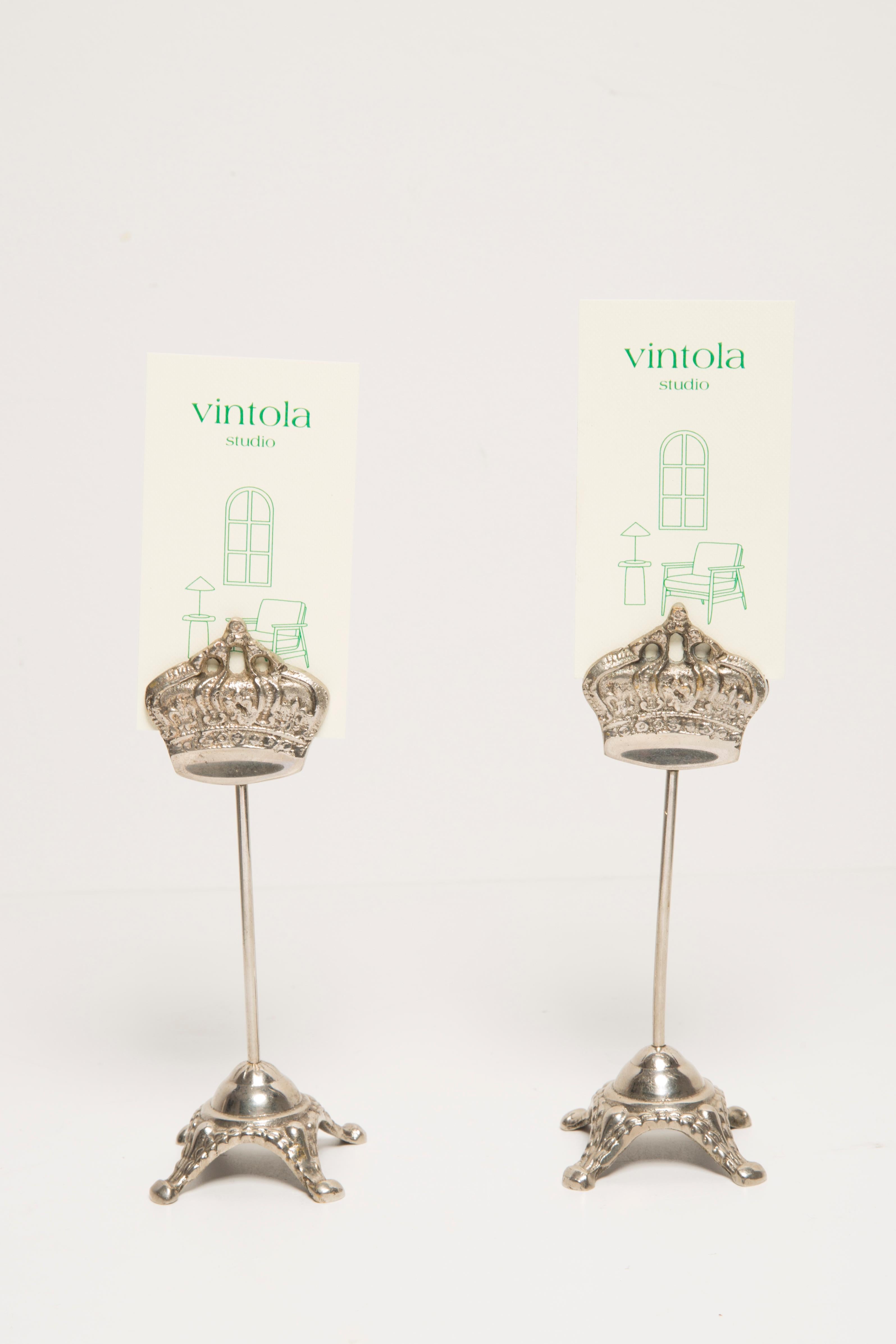 Stunning mid-century silver / gilt / gilded Hollywood Regency style visit card stands / holder. Made in Florence, Italy, circa 1960. Good original vintage condition. Only one unique piece.