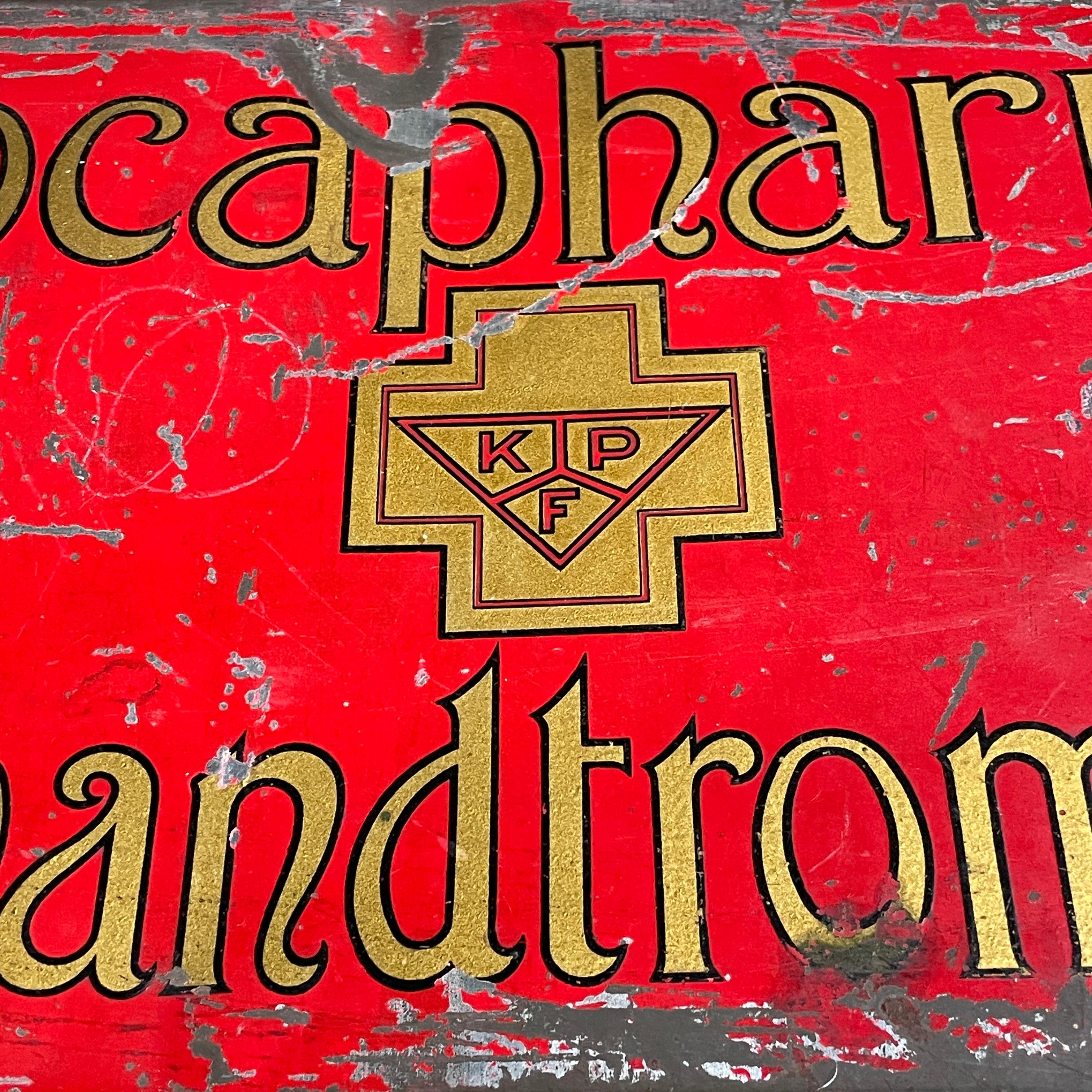 Dutch Mid Century metal Brocapharms Verbandtrommel Apothecary Box For Sale