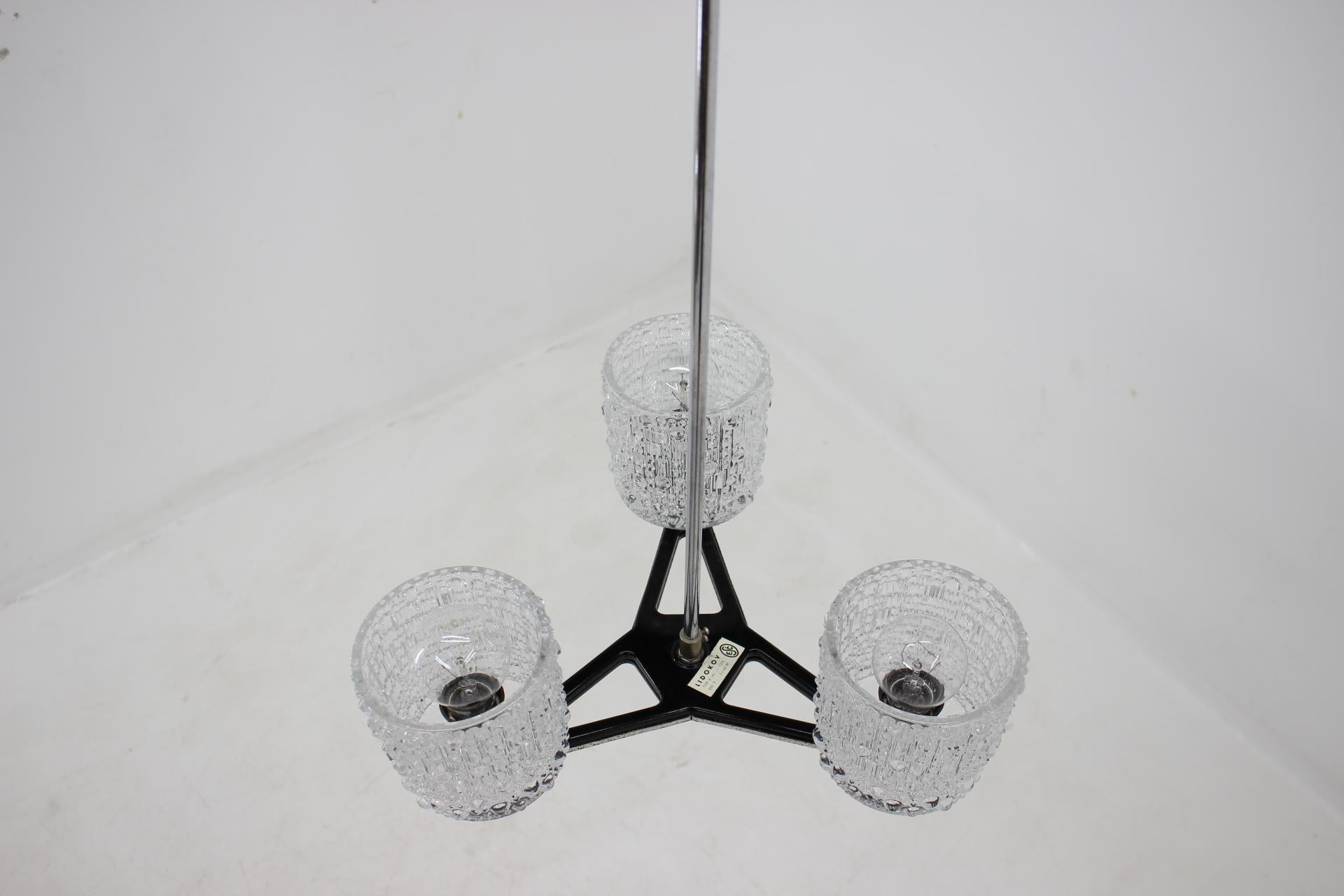Mid-20th Century Midcentury Metal Chandelier/Lidokov, 1960s For Sale