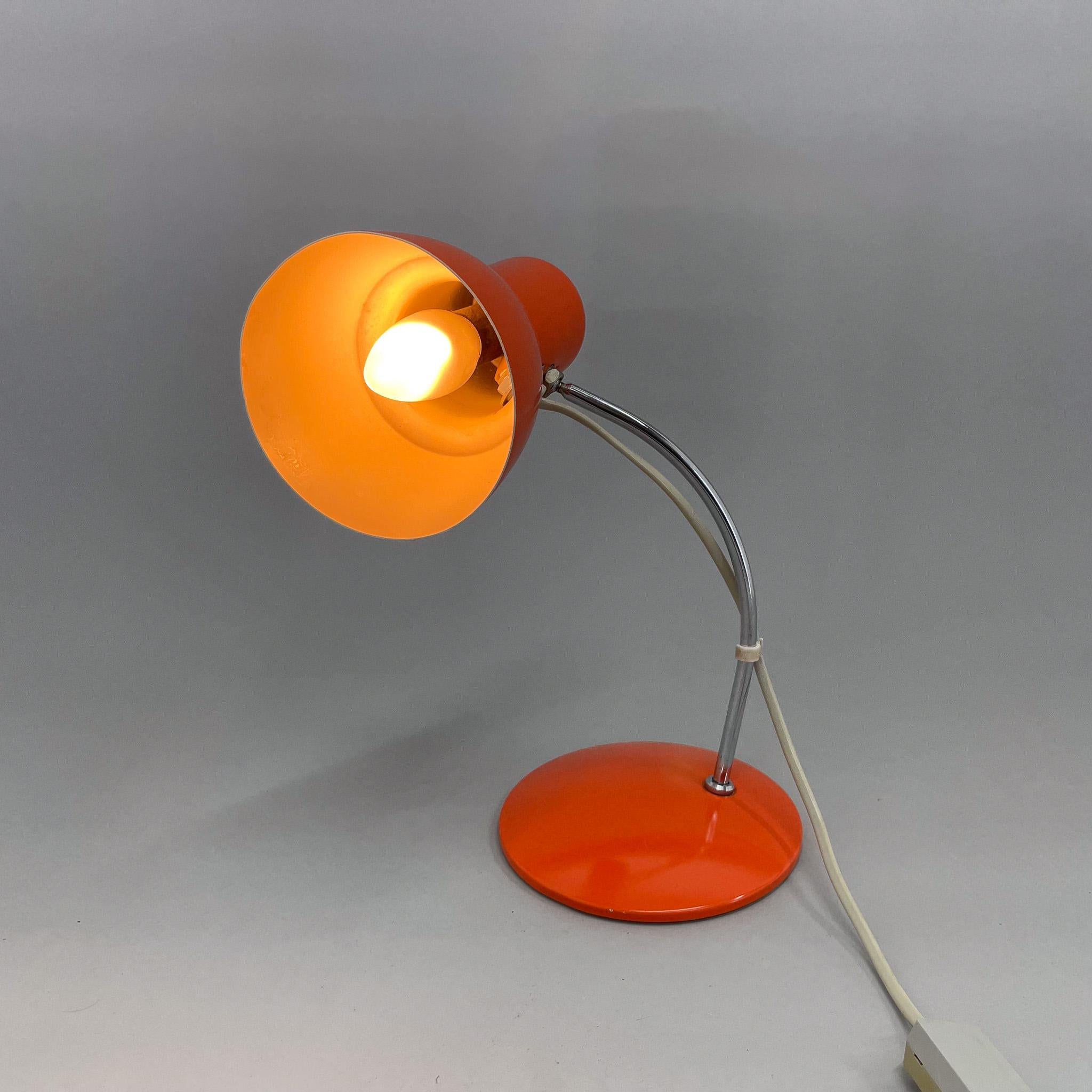 Mid-century Metal & Chrome Table Lamp, Czechoslovakia, 1970s In Good Condition For Sale In Praha, CZ