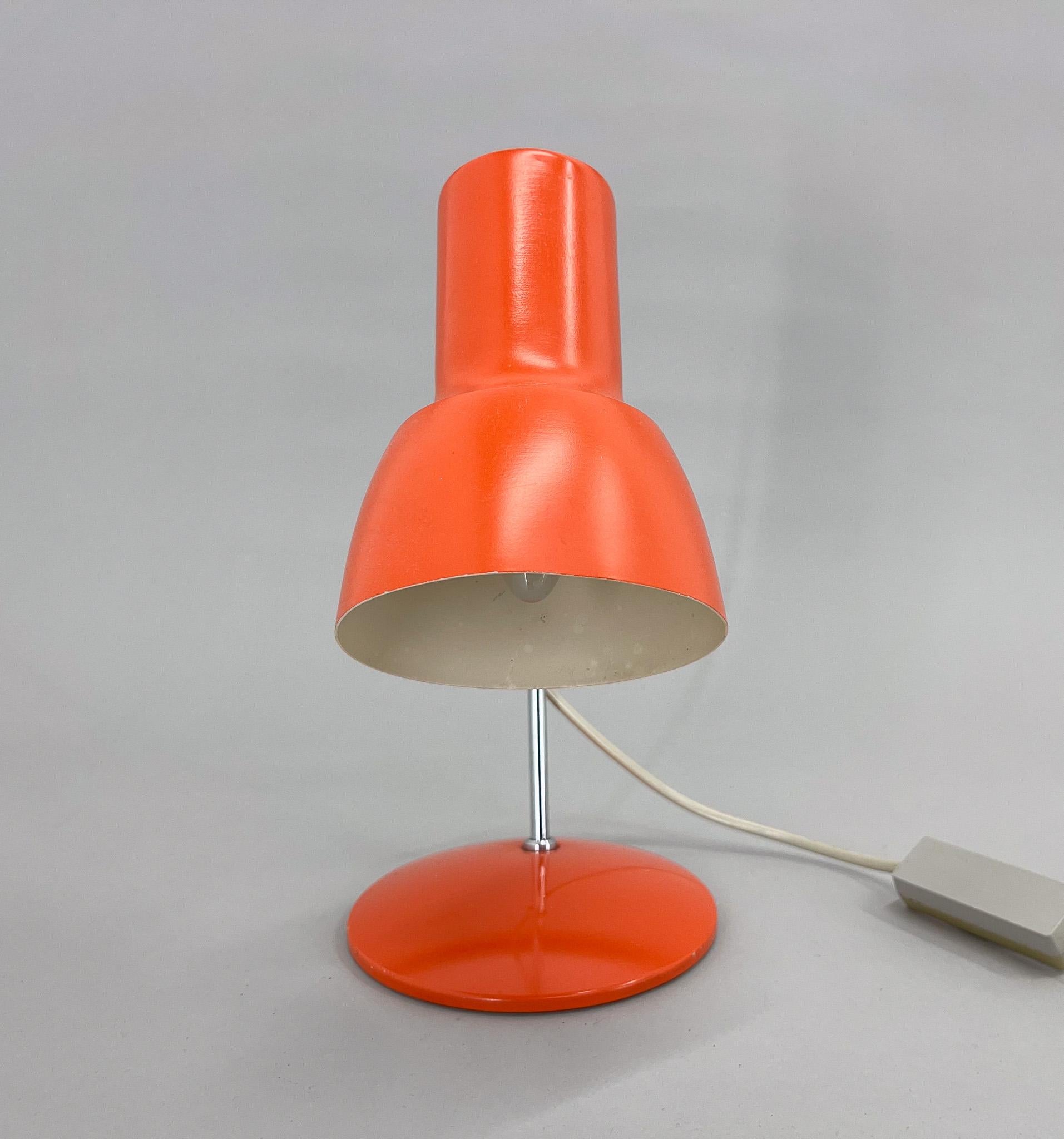 20th Century Mid-century Metal & Chrome Table Lamp, Czechoslovakia, 1970s For Sale
