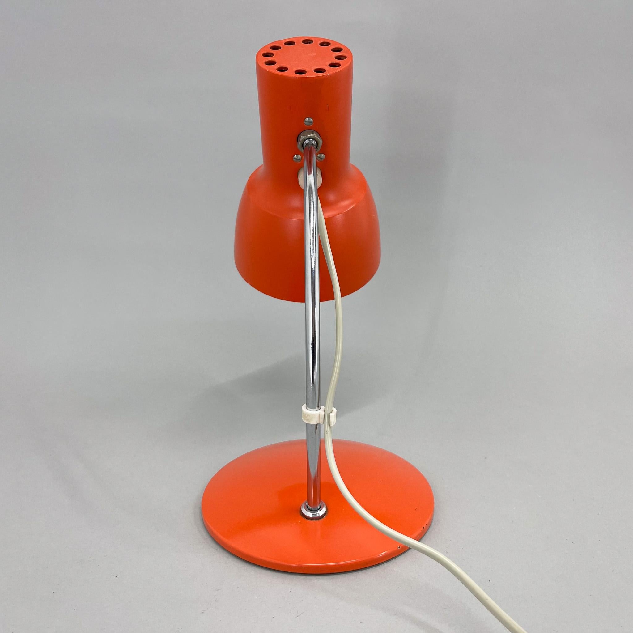Mid-century Metal & Chrome Table Lamp, Czechoslovakia, 1970s For Sale 1