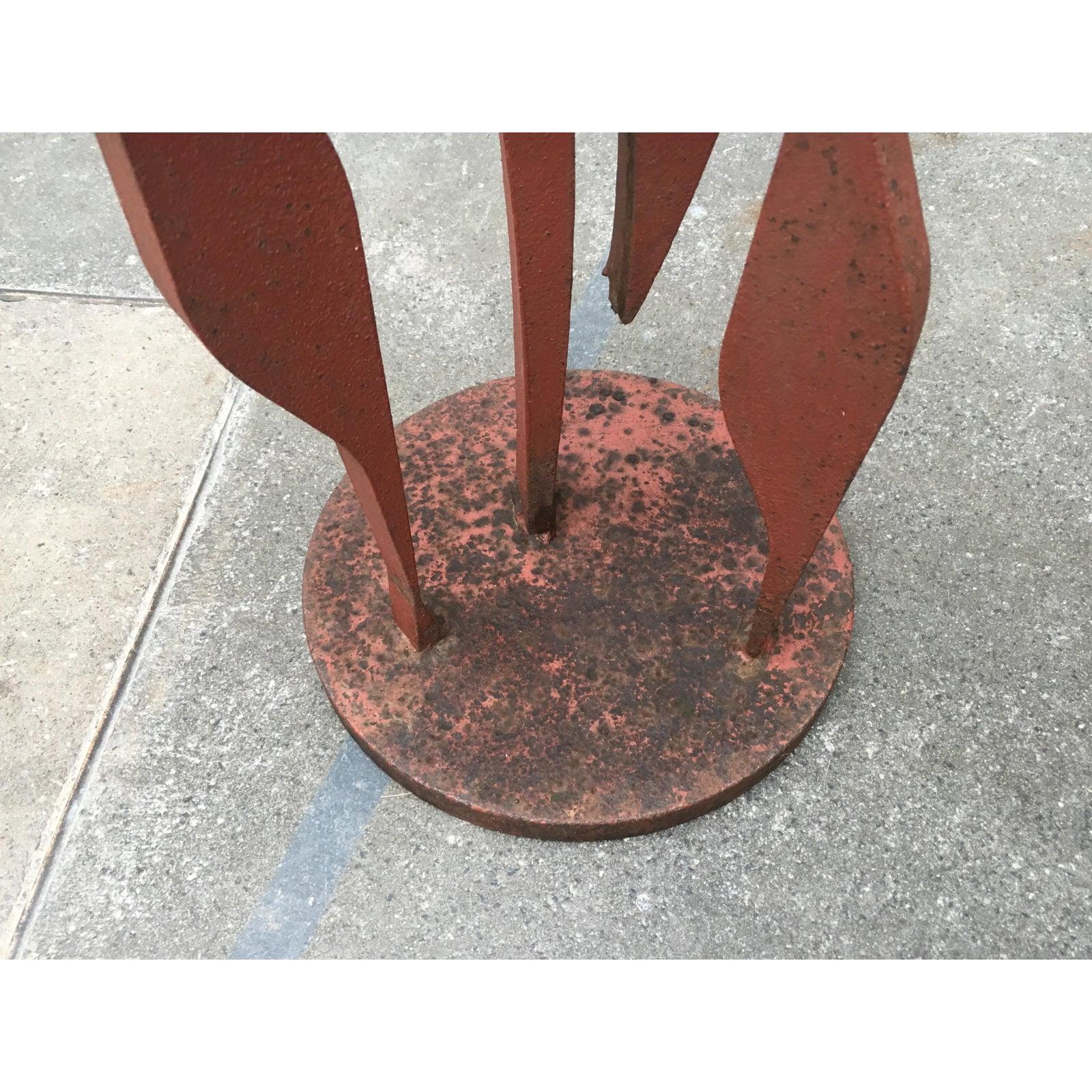 Mid-Century Metal Crane Bird Sculpture, 1960s For Sale 5