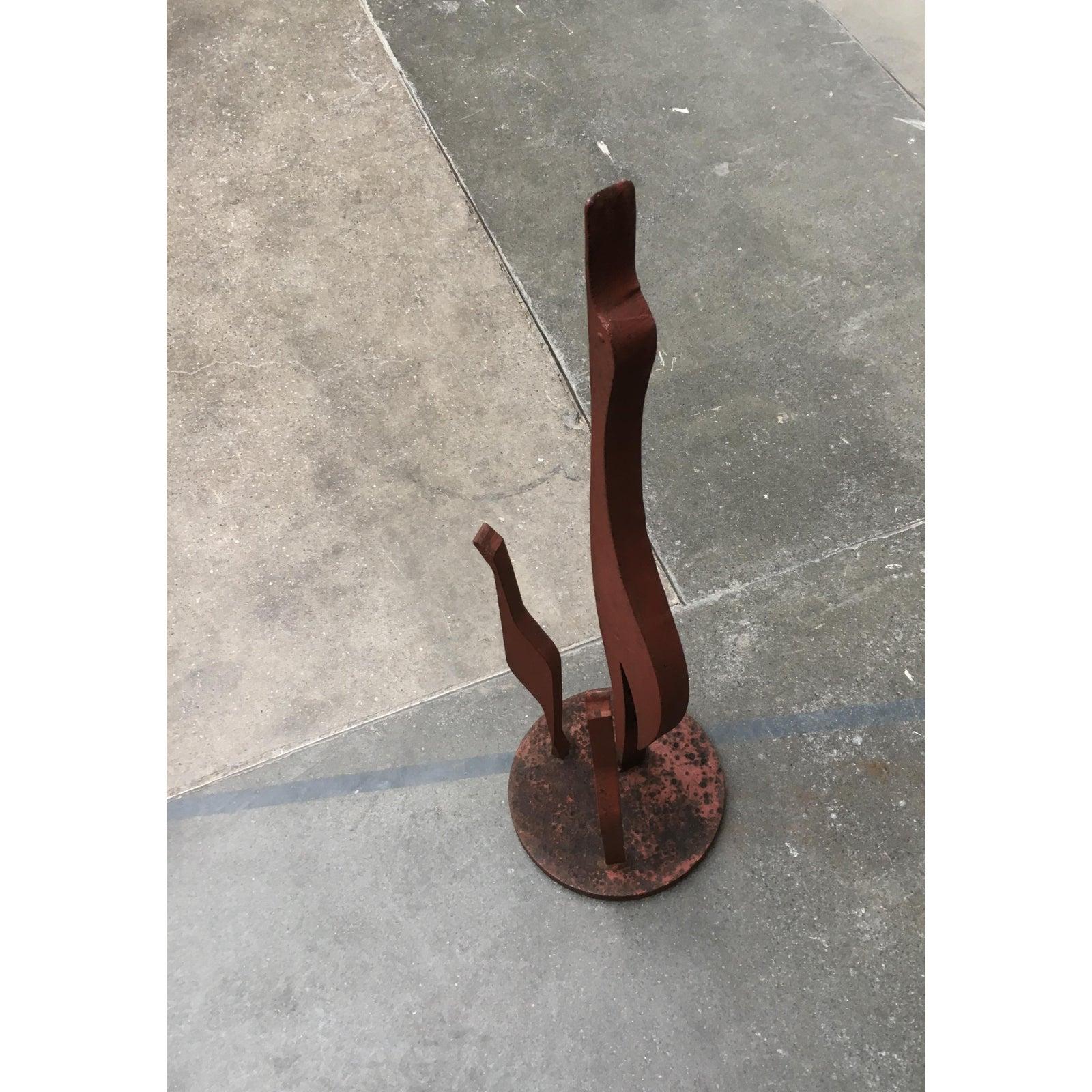 Mid-Century Metal Crane Bird Sculpture, 1960s For Sale 2