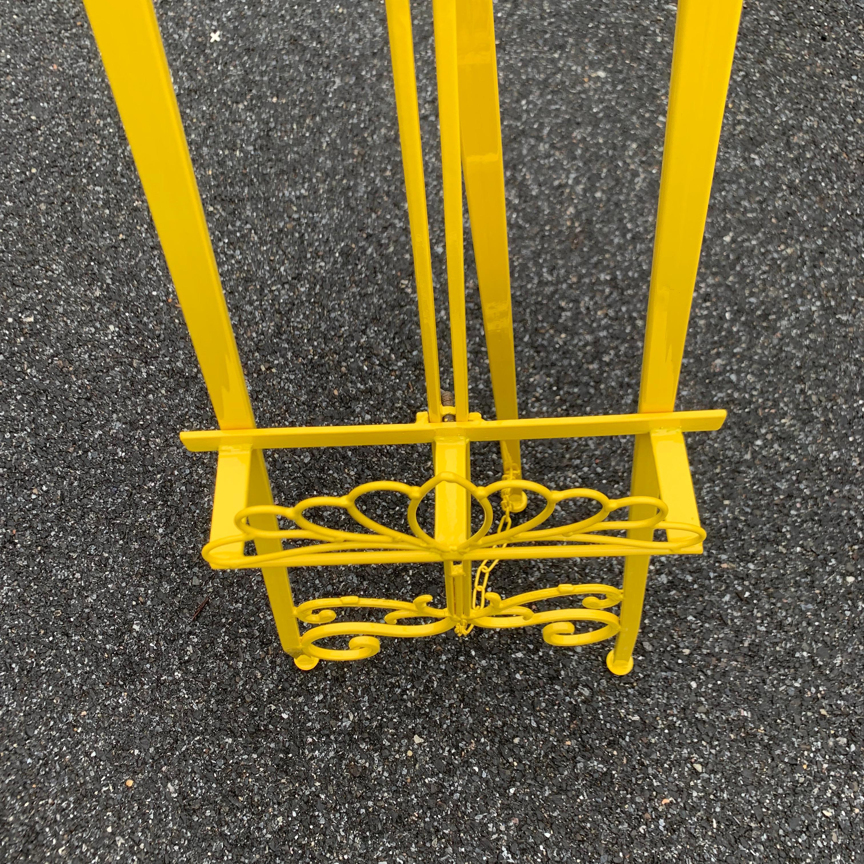 Mid-Century Metal Easel, Newly Powder-Coated In Bright Sunshine Yellow 4