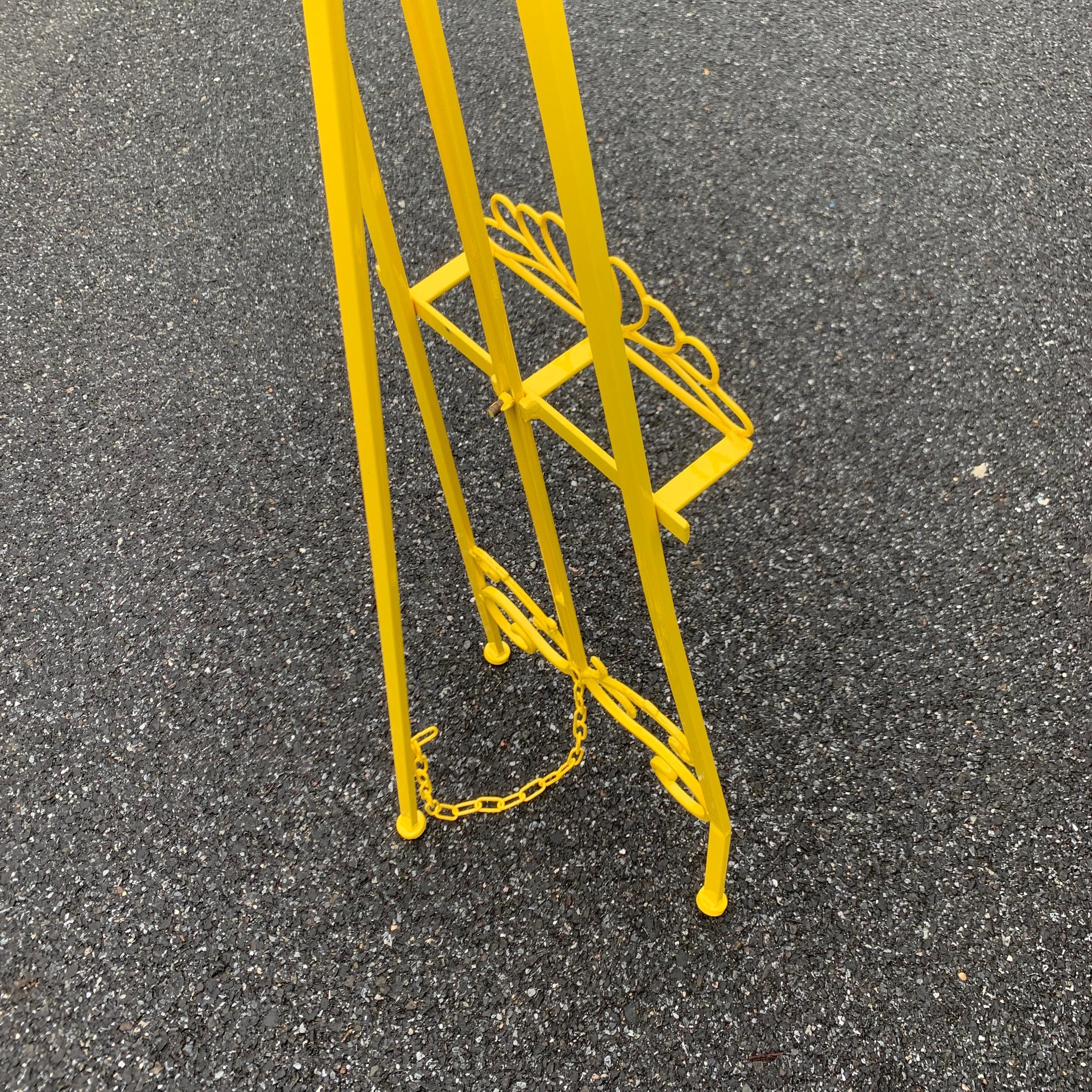 Mid-Century Metal Easel, Newly Powder-Coated In Bright Sunshine Yellow 5