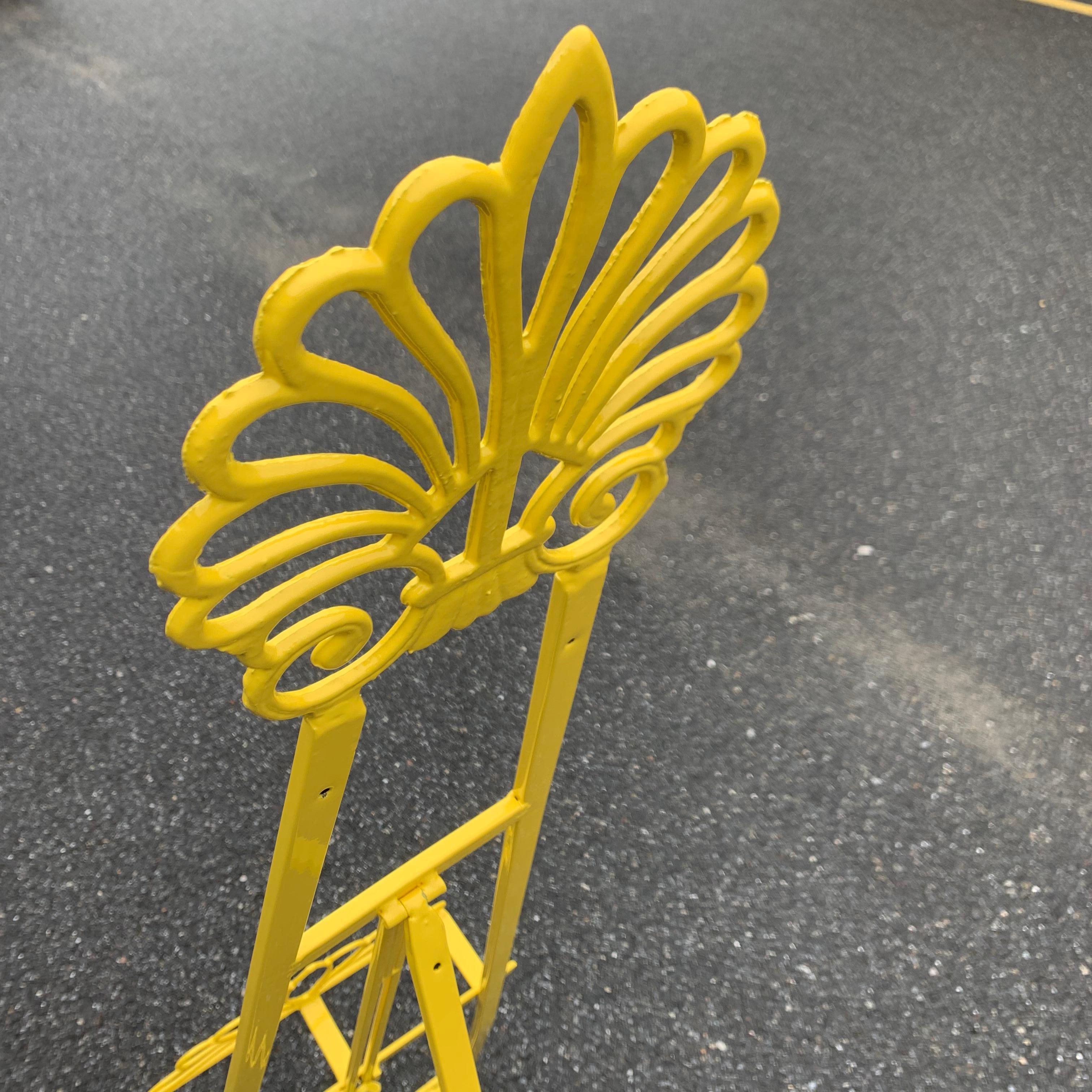 Mid-Century Metal Easel, Newly Powder-Coated In Bright Sunshine Yellow 6
