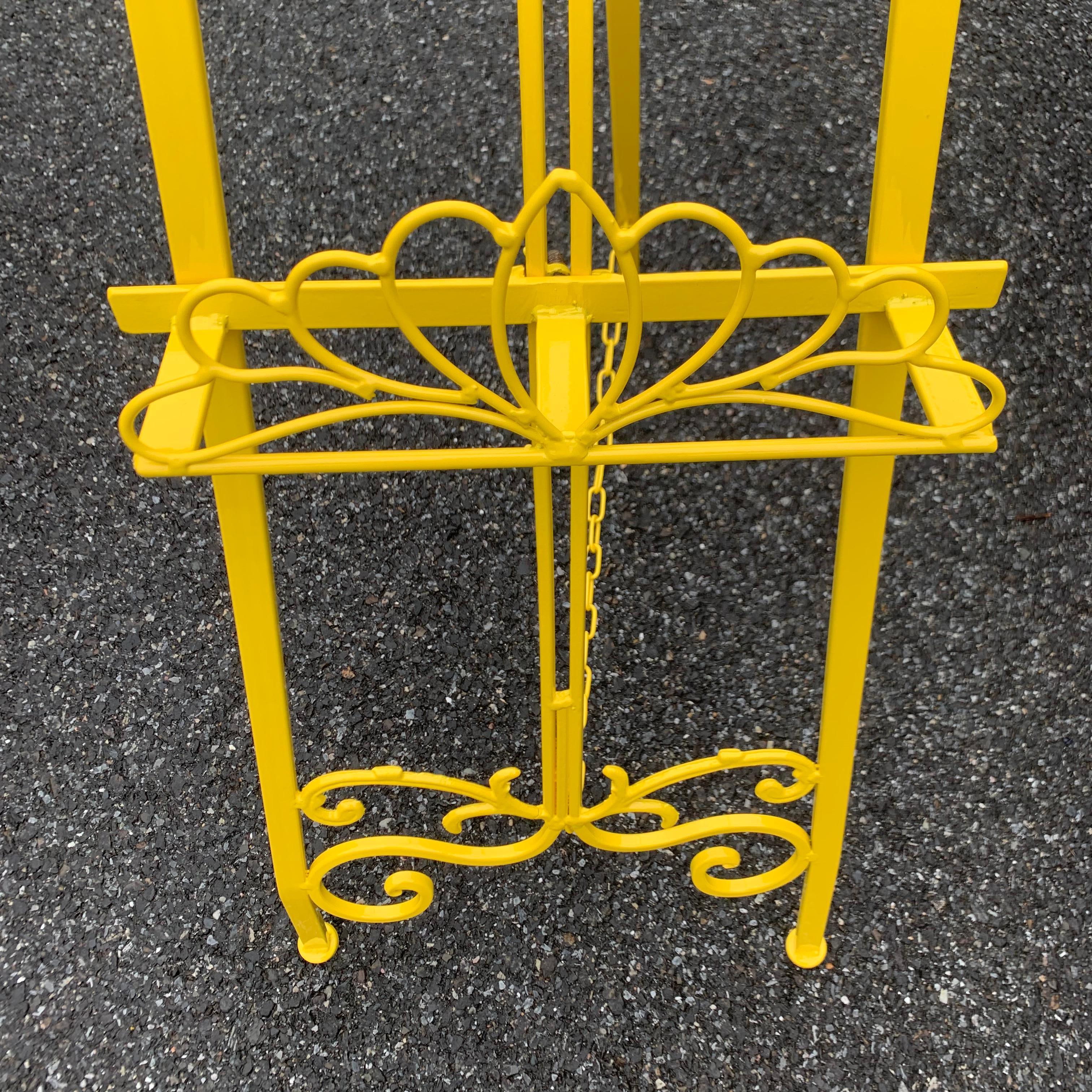 Mid-Century Metal Easel, Newly Powder-Coated In Bright Sunshine Yellow 8