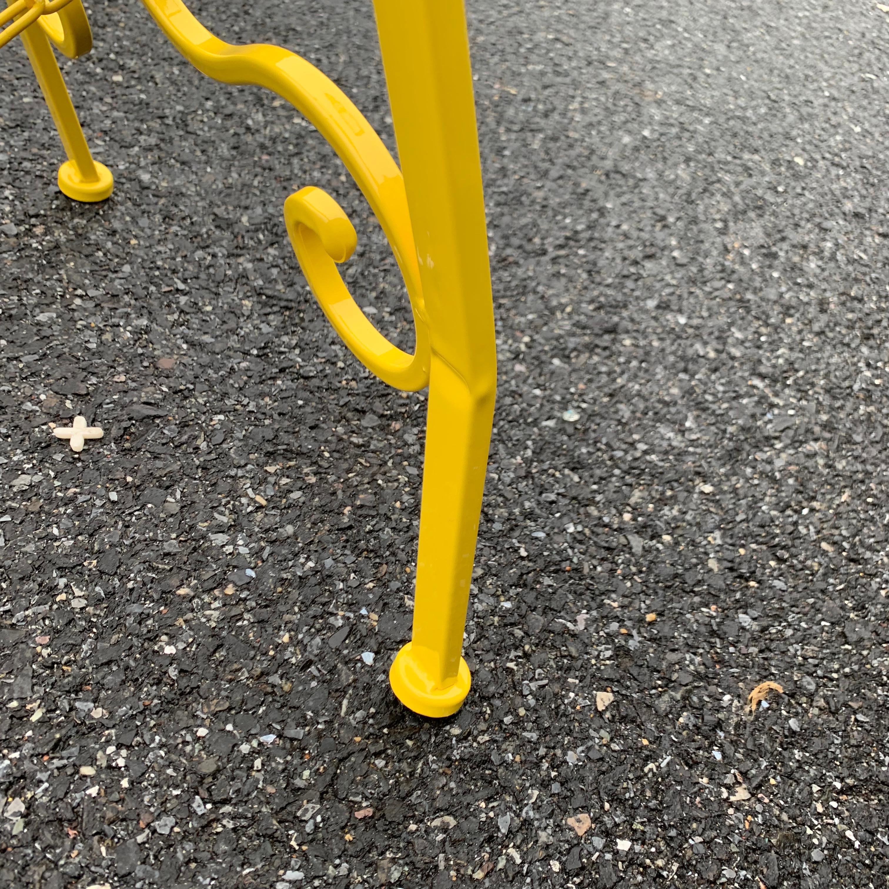 Mid-Century Metal Easel, Newly Powder-Coated In Bright Sunshine Yellow 12