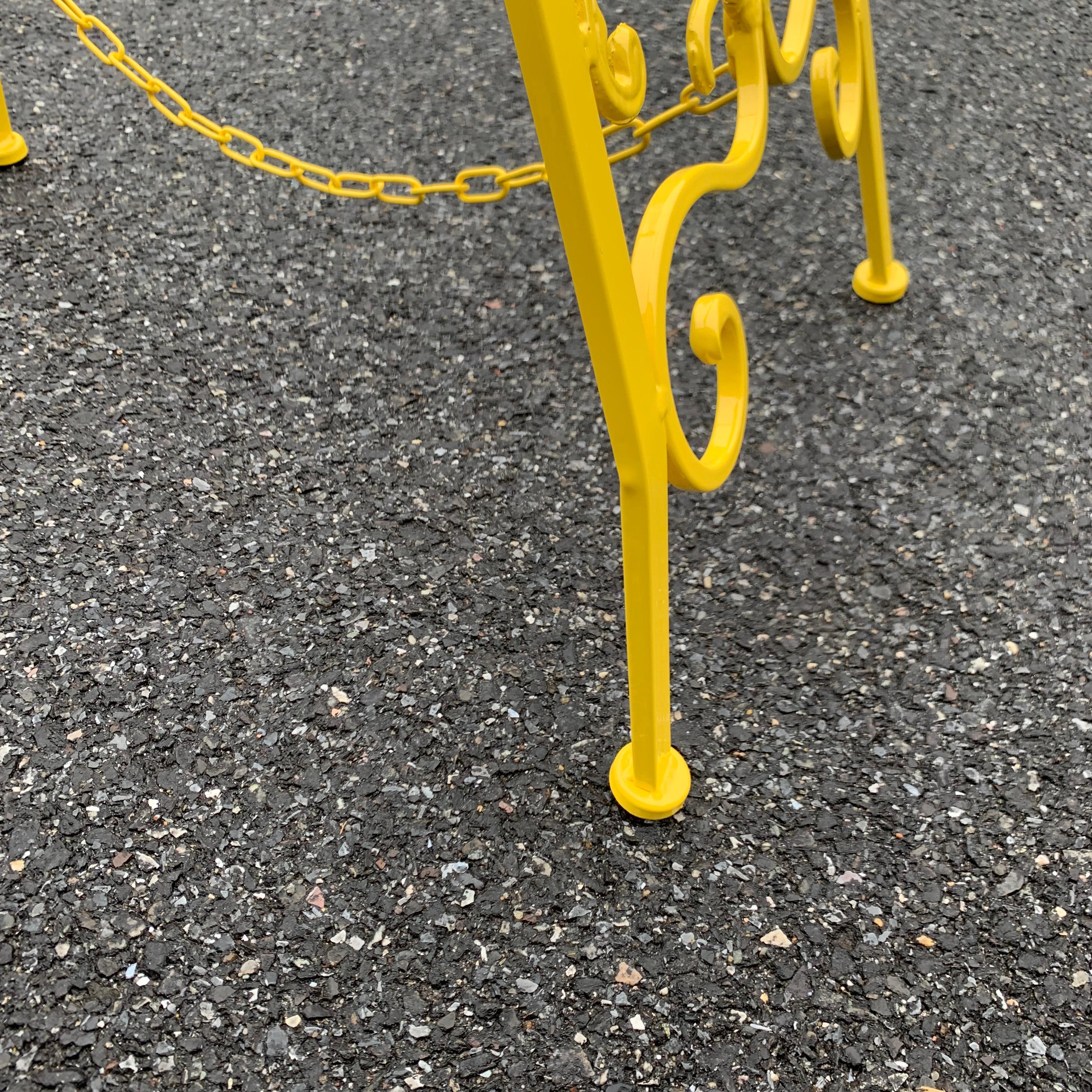 Mid-Century Metal Easel, Newly Powder-Coated In Bright Sunshine Yellow 3