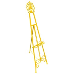 Mid-Century Metal Easel, Newly Powder-Coated In Bright Sunshine Yellow
