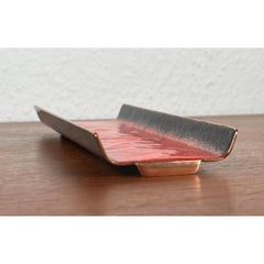 Mid-Century Modern Metal Emaille Desk Utensilo, Black Enamel, 1960s