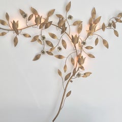 Midcentury Metal Floral Wall Light