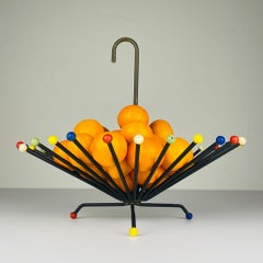 Mid-century metal fruit vase, Italy 1960s