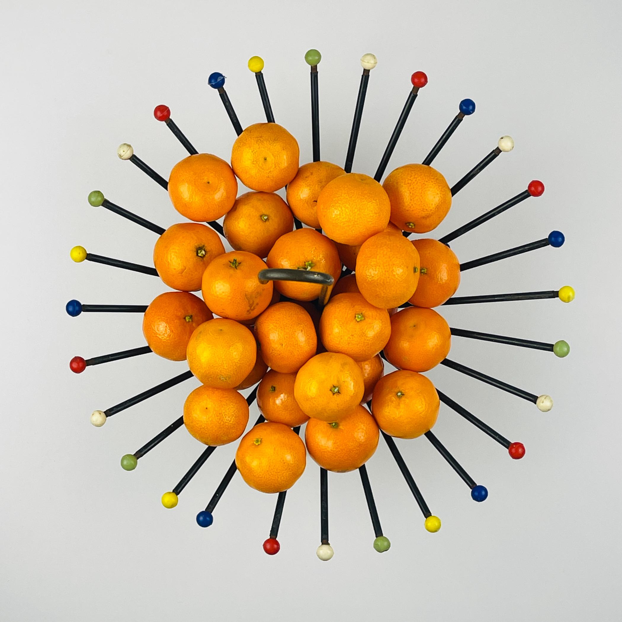Space Age Mid-century metal fruit vase, Italy 1960s For Sale