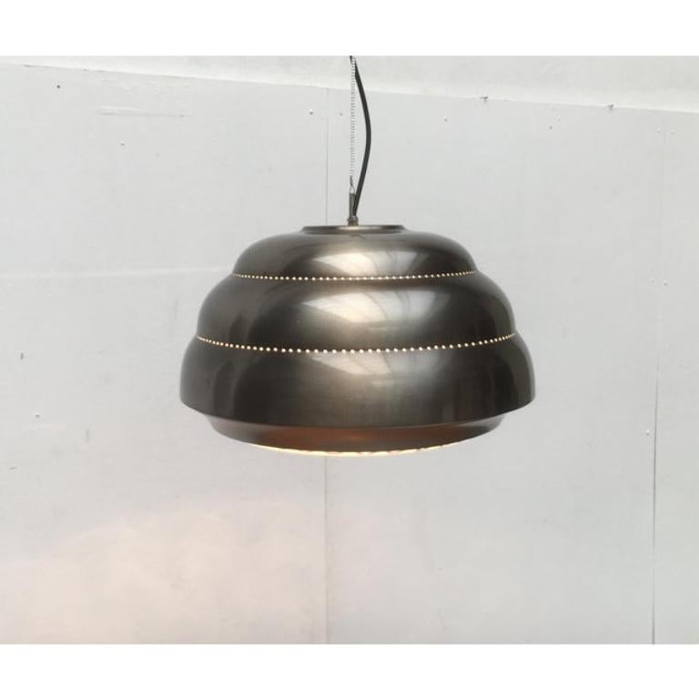 Mid-Century moderno Lampada a sospensione in metallo e vetro di metà secolo, anni '60 in vendita