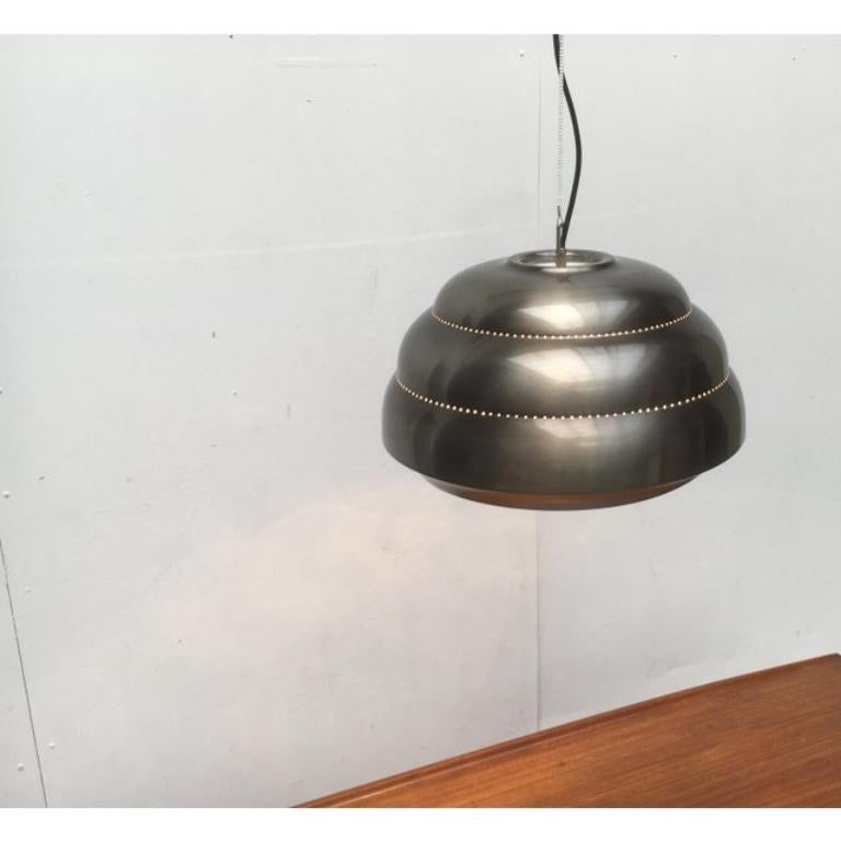 Metallo Lampada a sospensione in metallo e vetro di metà secolo, anni '60 in vendita