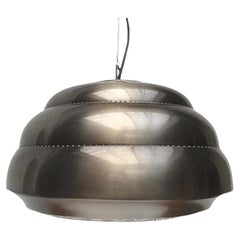 Mid-Century-Pendelleuchte aus Metall und Glas, 1960er Jahre