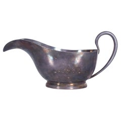 Mid-Century Metal Gravy Boat With an Oval Base