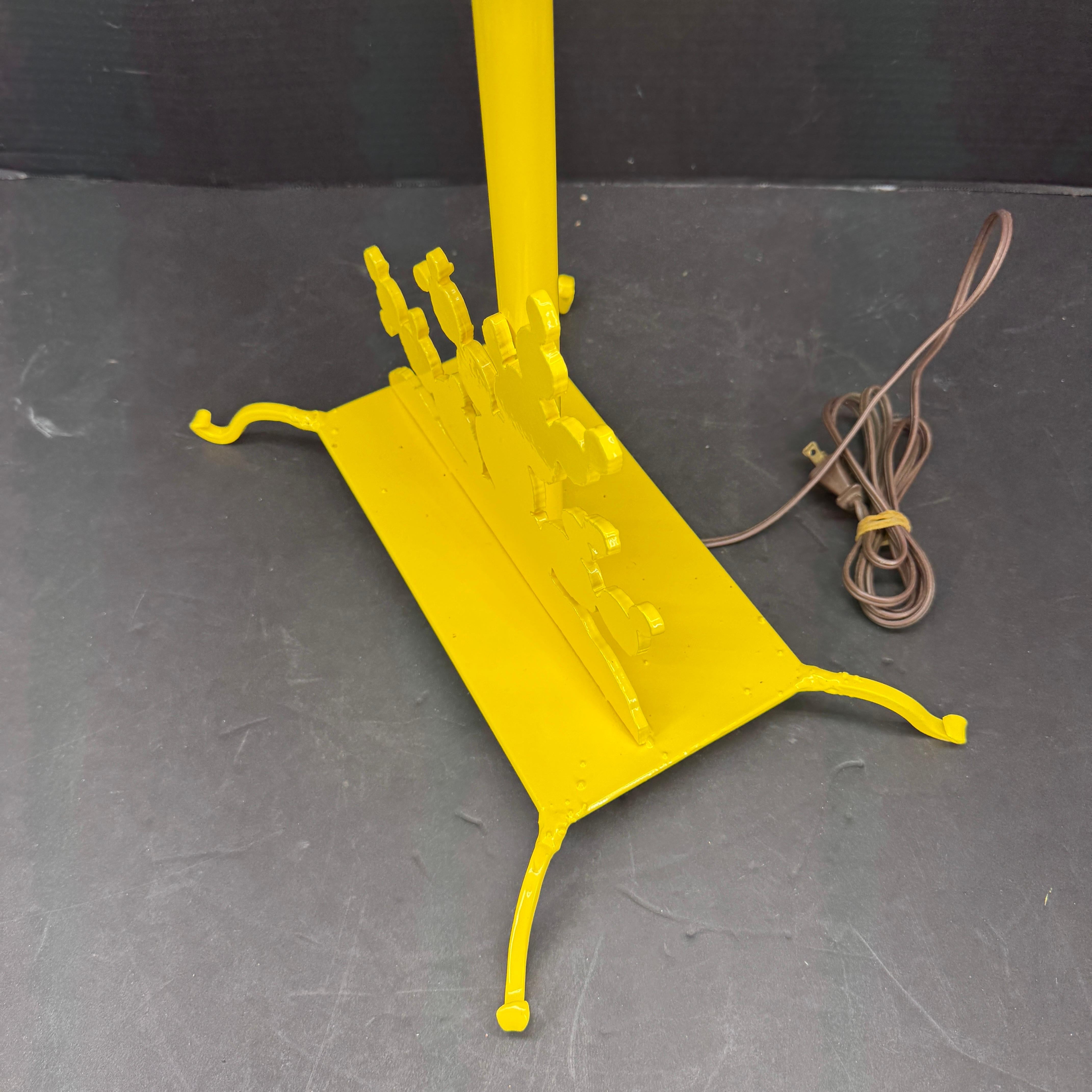 Mid-Century Metal Industrial Bright Sunshine Yellow Lamp For Sale 4