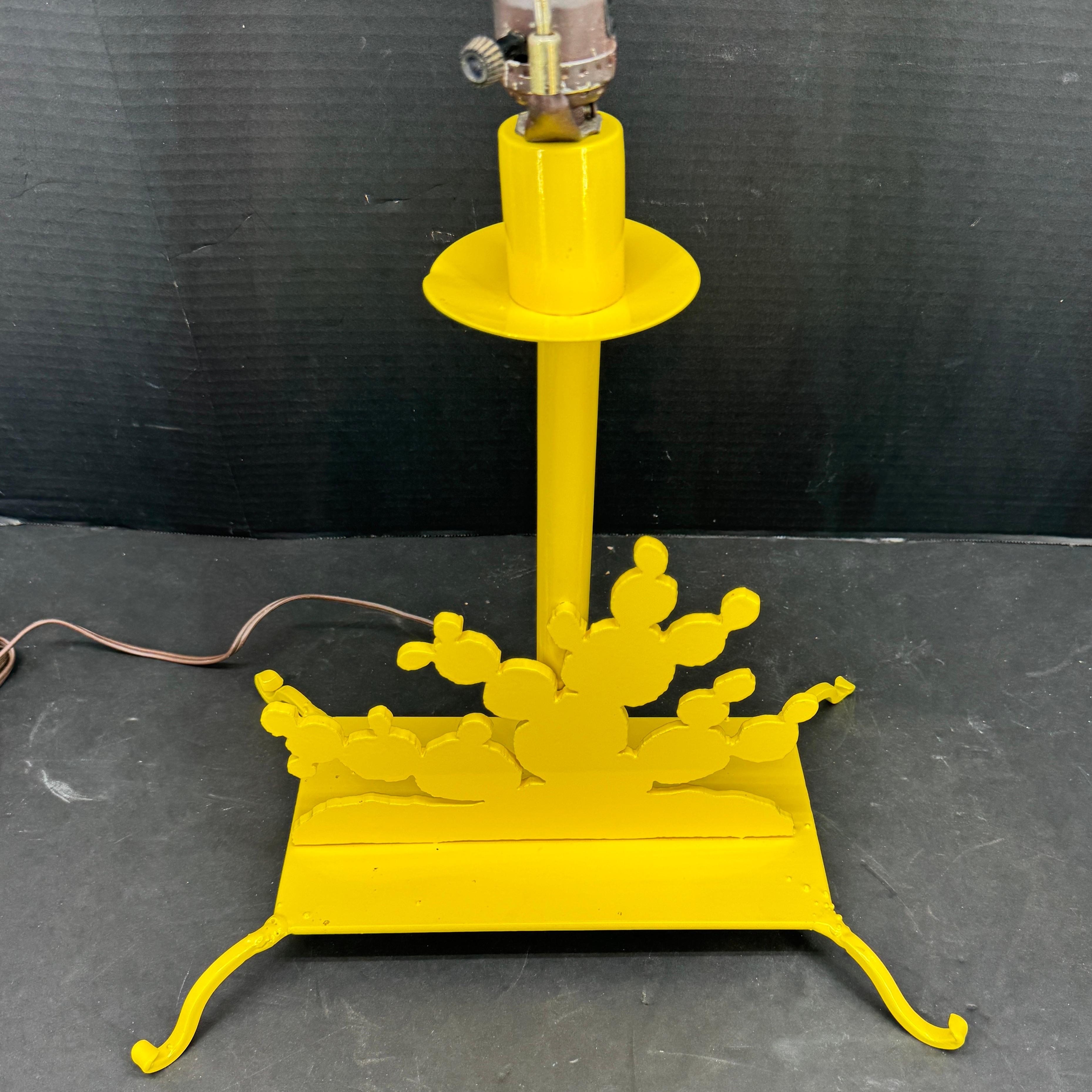 Mid-Century Modern Mid-Century Metal Industrial Bright Sunshine Yellow Lamp For Sale