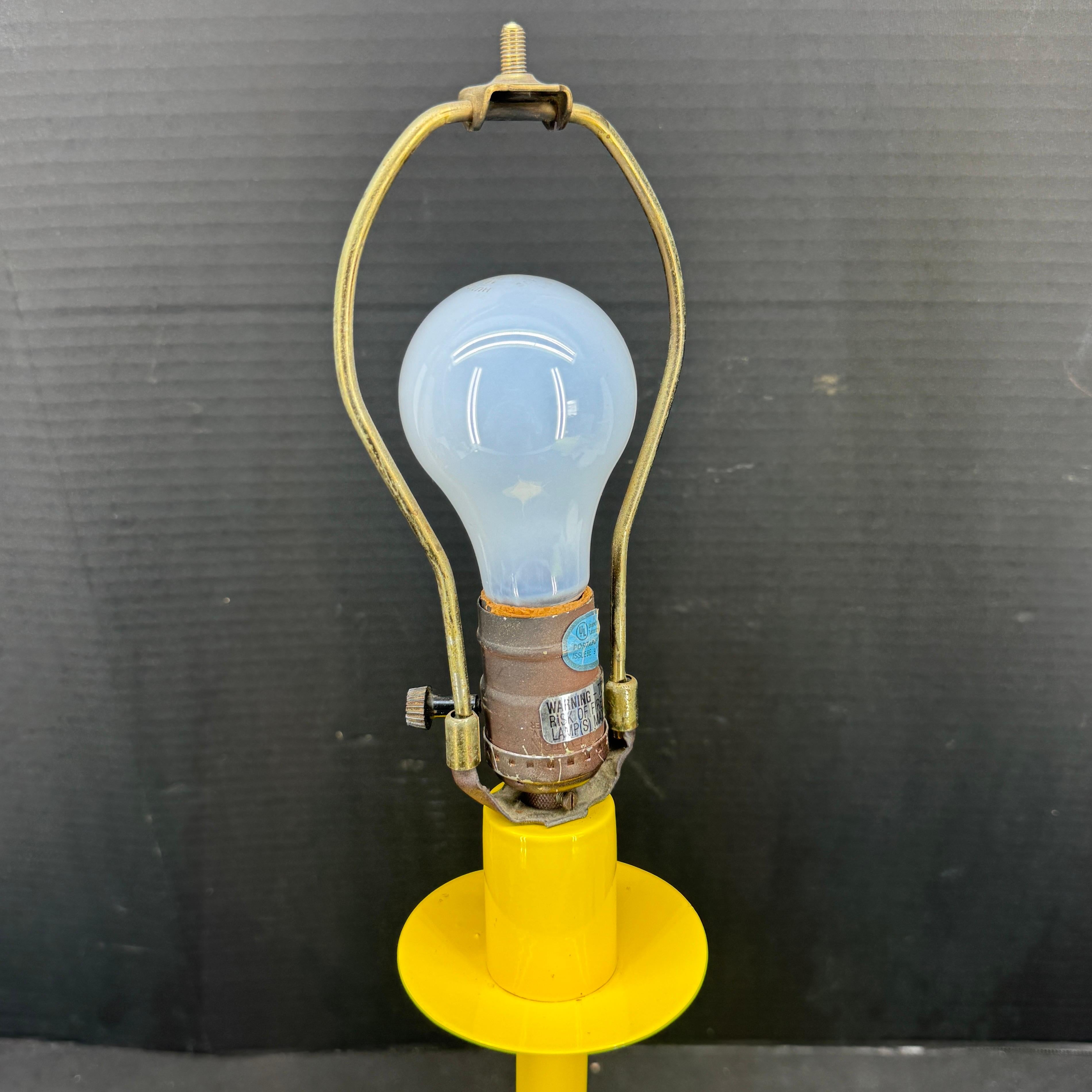 20th Century Mid-Century Metal Industrial Bright Sunshine Yellow Lamp For Sale