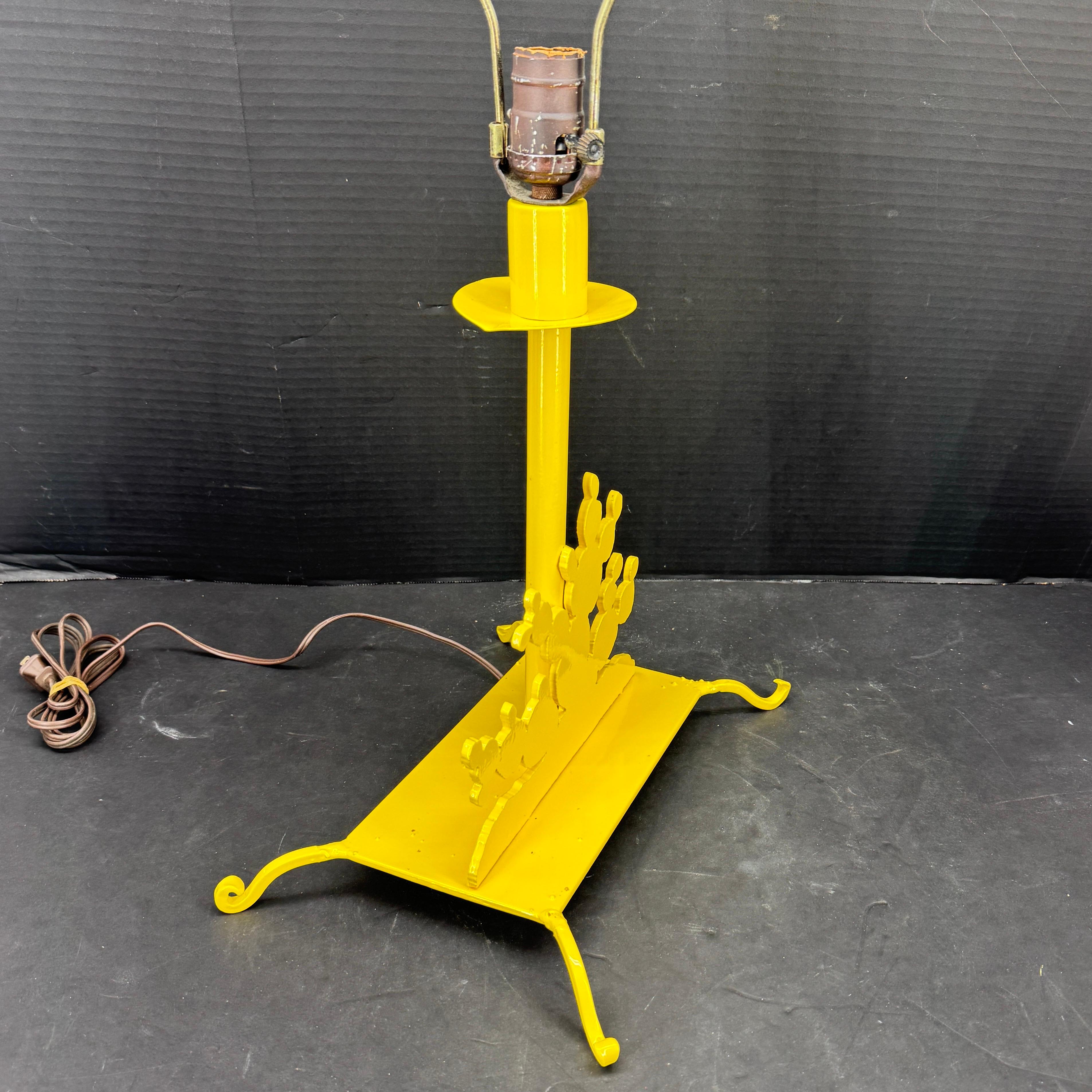 Mid-Century Metal Industrial Bright Sunshine Yellow Lamp For Sale 1