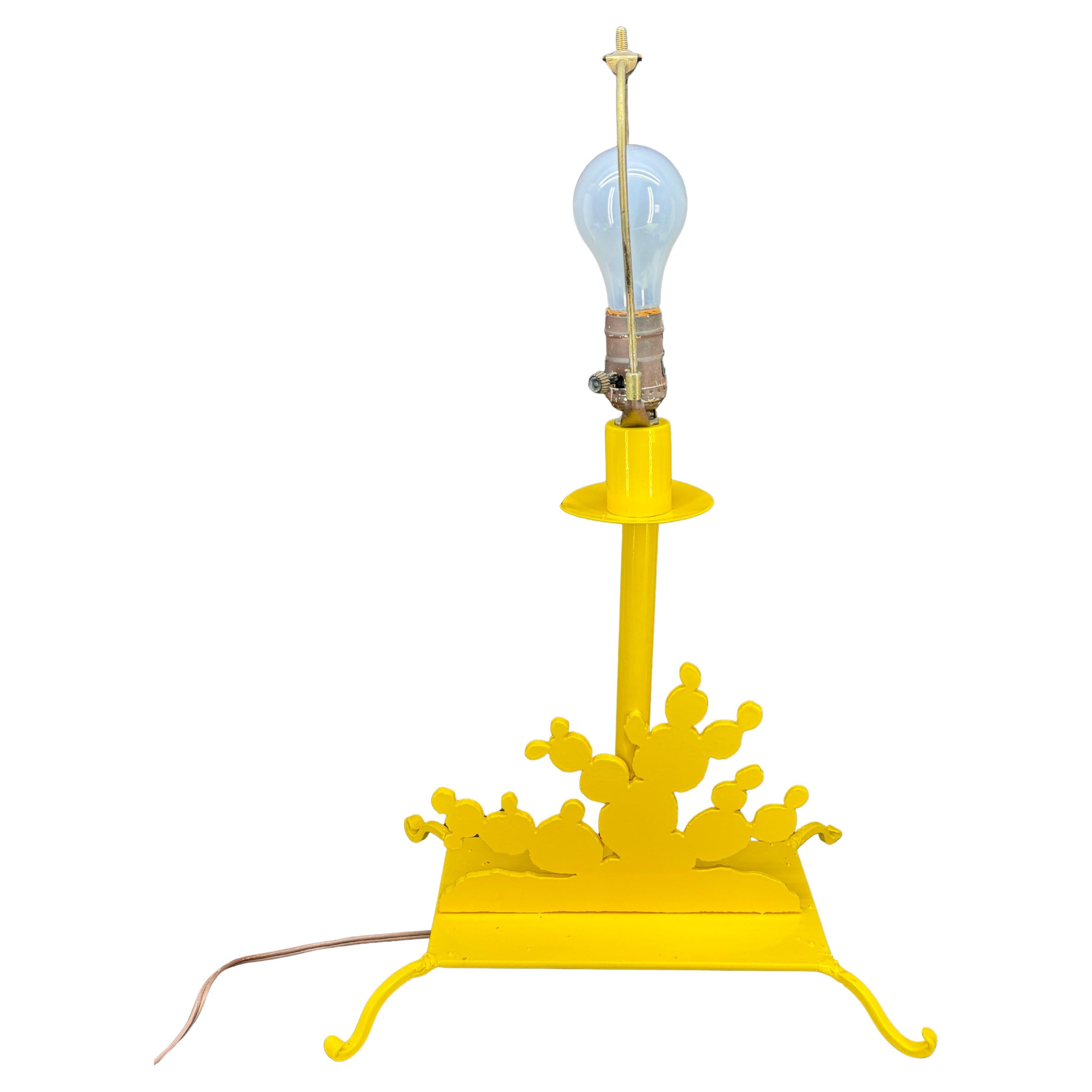 Mid-Century Metal Industrial Bright Sunshine Yellow Lamp For Sale