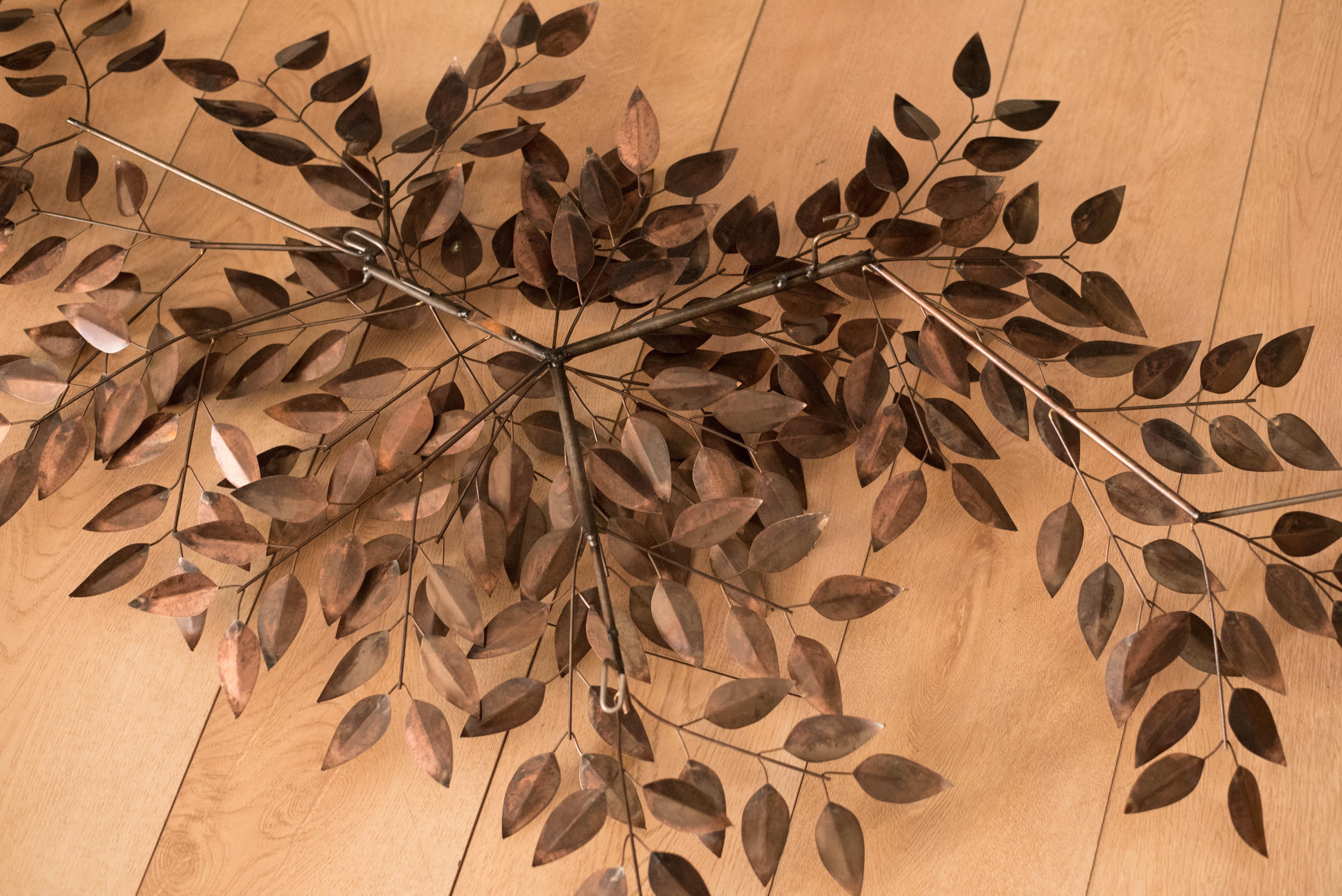Mid-Century Metal Leaves Wall Art Sculpture by Curtis Jere for Artisan House 1