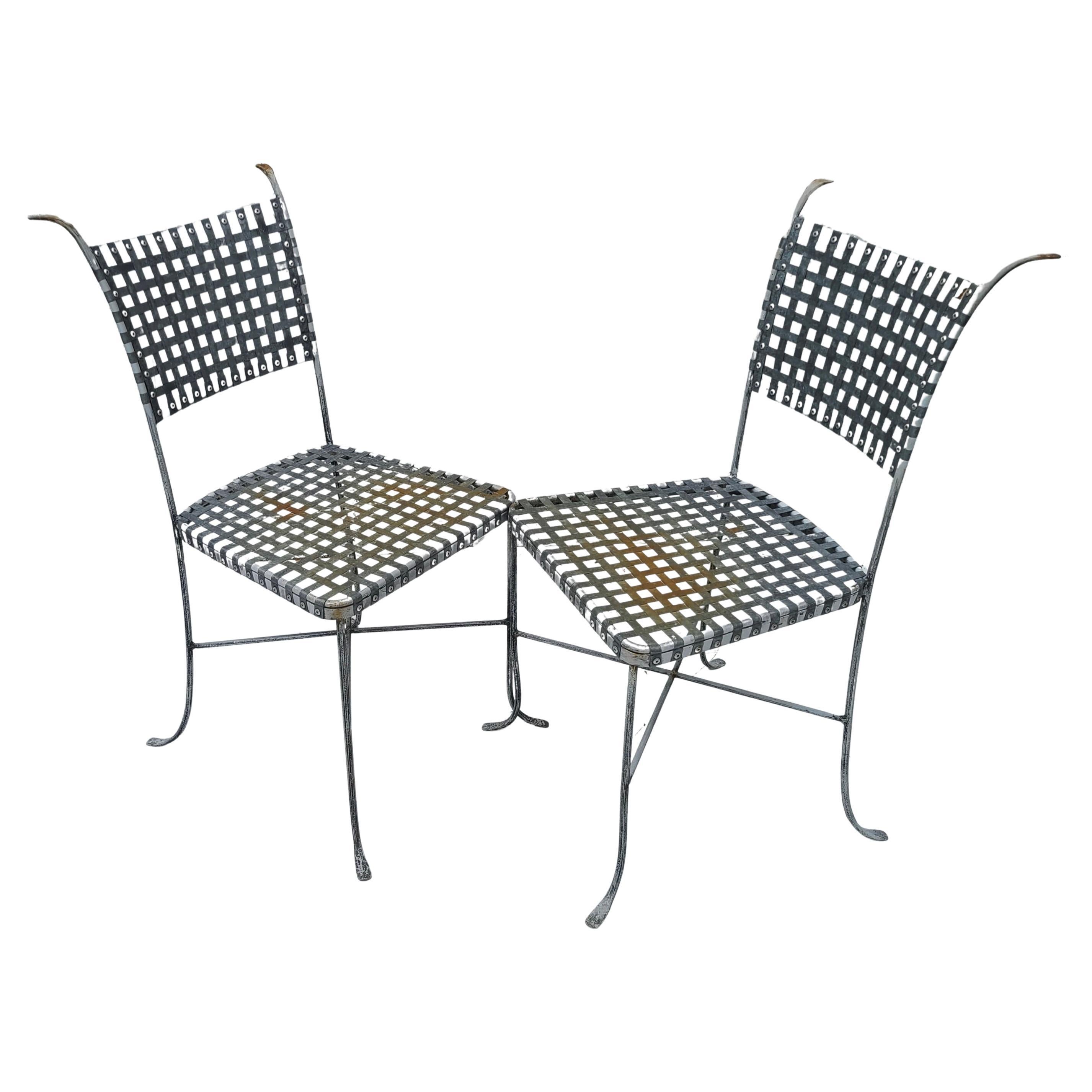 Mid-20th Century Mid Century Metal Mesh Patio Dining Chairs Set of Four For Sale