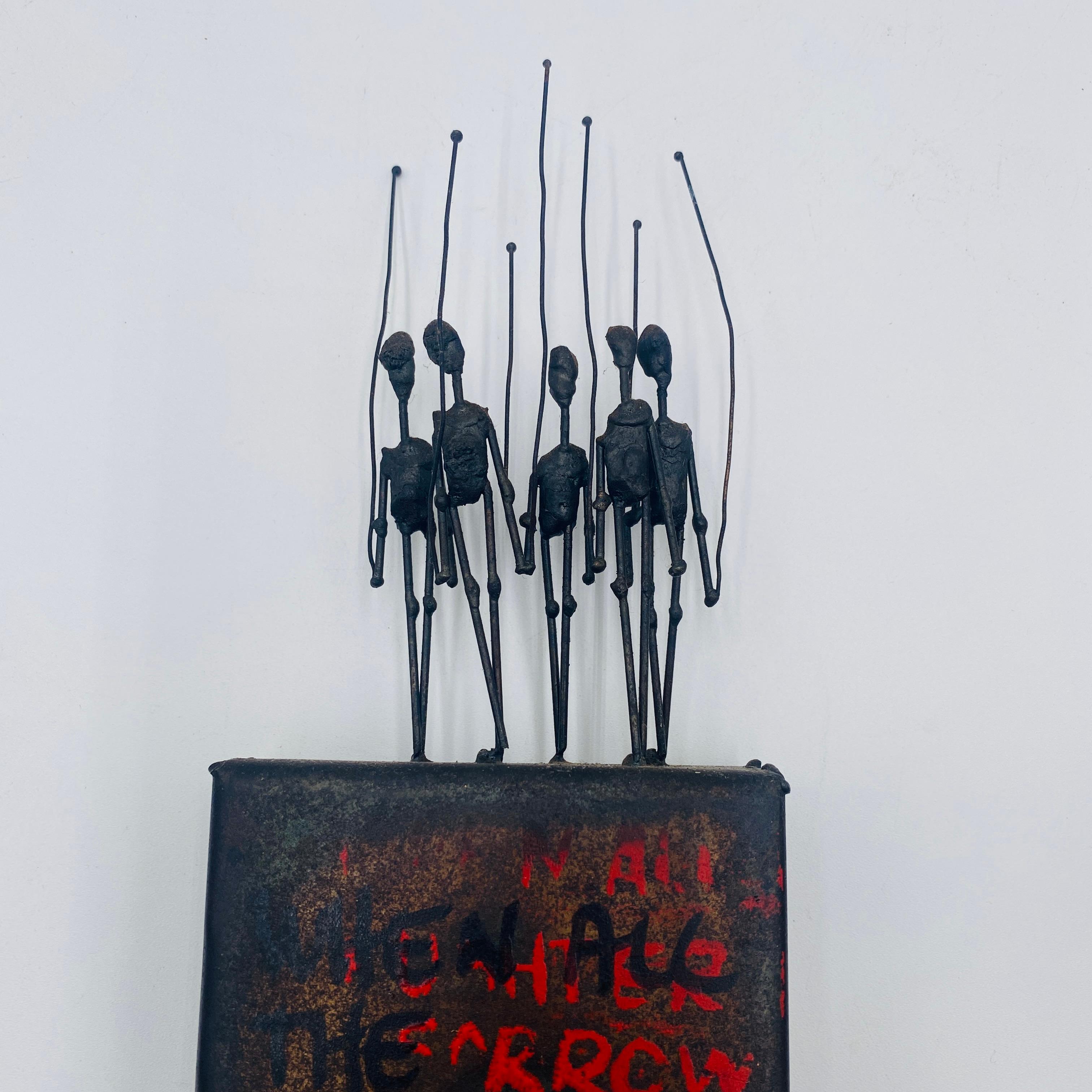 Mid-Century moderno Scultura in metallo del metà del secolo scorso di Guy Pullen 1973 Firmata in vendita