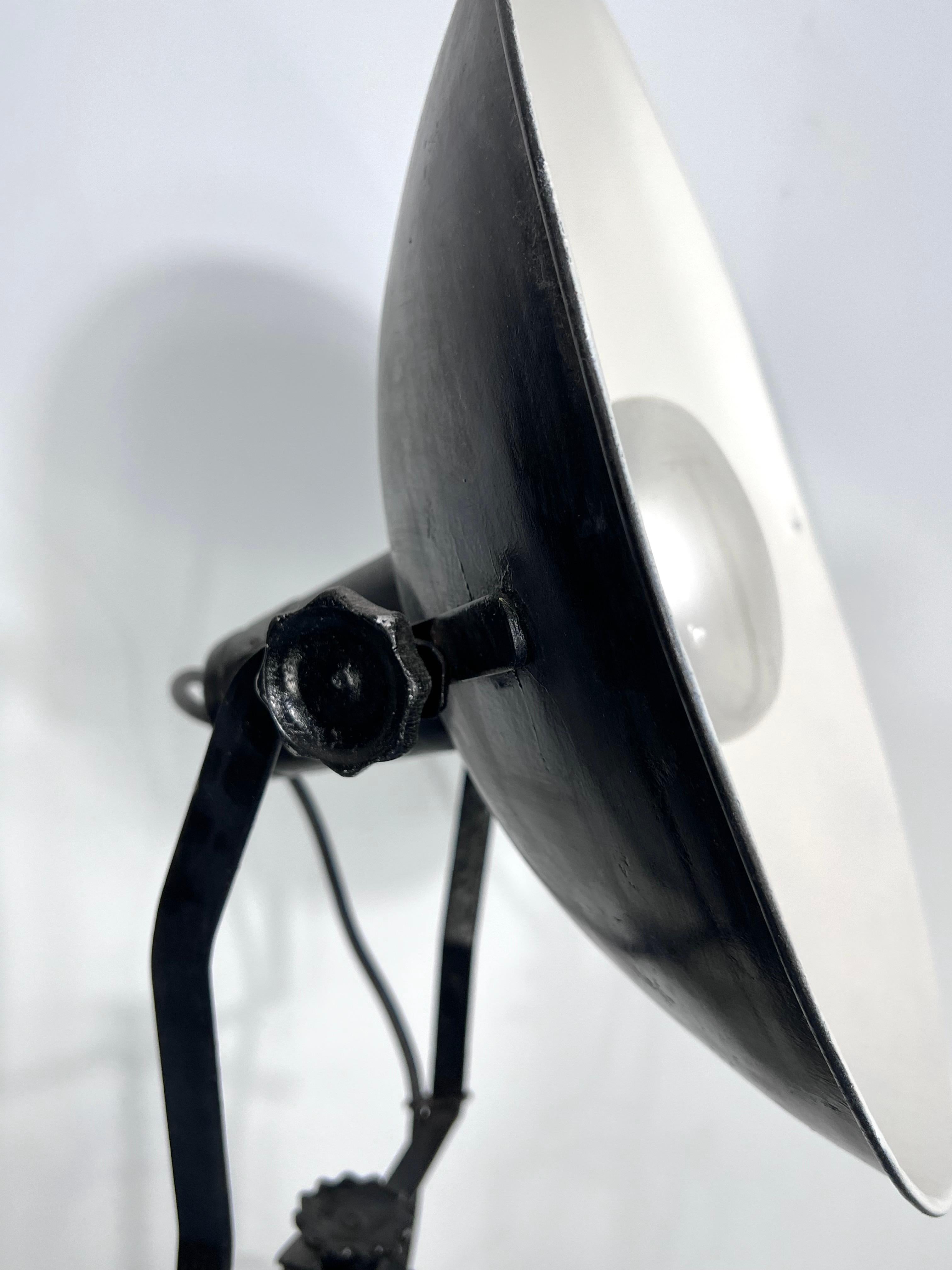 Mid-Century Metal Studio Photographer Lamp, Italy 1940s For Sale 6