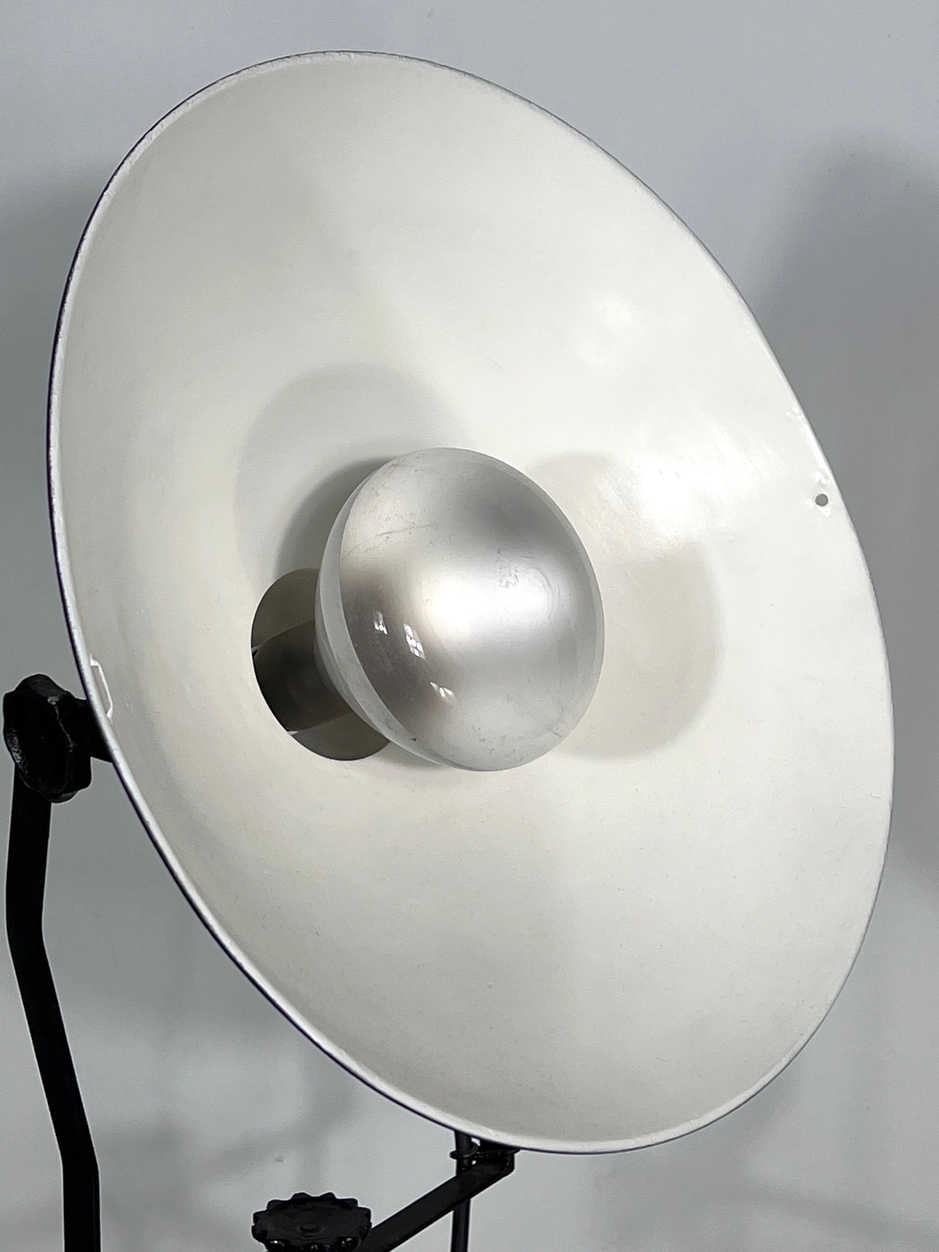 Mid-20th Century Mid-Century Metal Studio Photographer Lamp, Italy 1940s For Sale