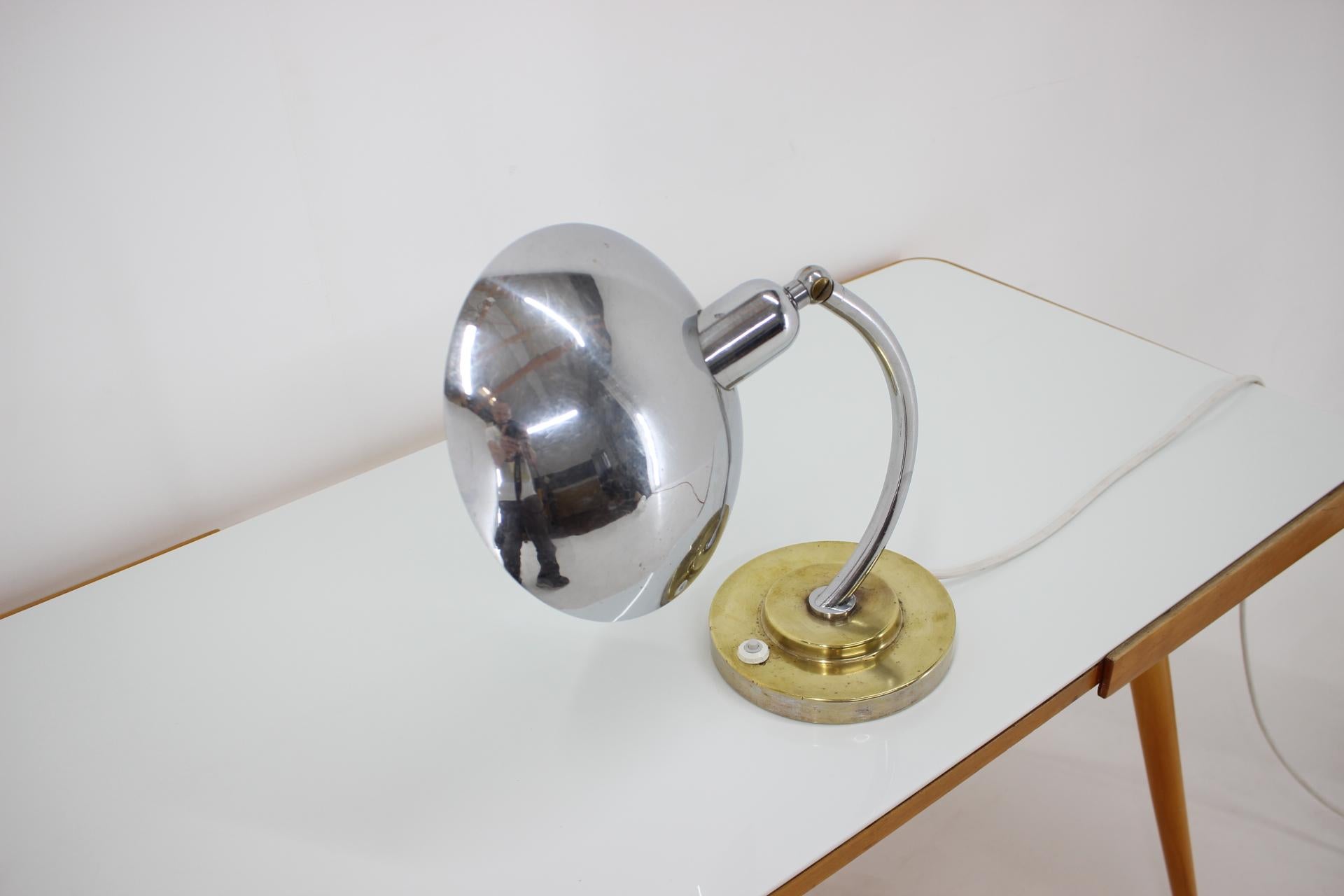 Midcentury Metal Table Lamp, 1950s In Good Condition In Praha, CZ