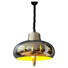 Mid-Century Metall UFO Herda Pendelleuchte, 1970er Jahre