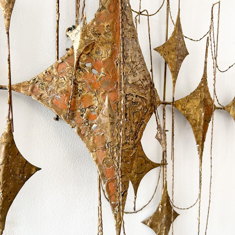 Mid Century Metal Wall Art in the Style of Paul Evans For Sale at 1stDibs