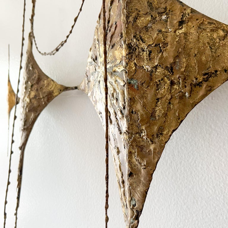Mid Century Metal Wall Art in the Style of Paul Evans For Sale at 1stDibs