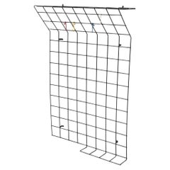 Mid century metal wire grid wall mount coat rack by Karl Fichtel