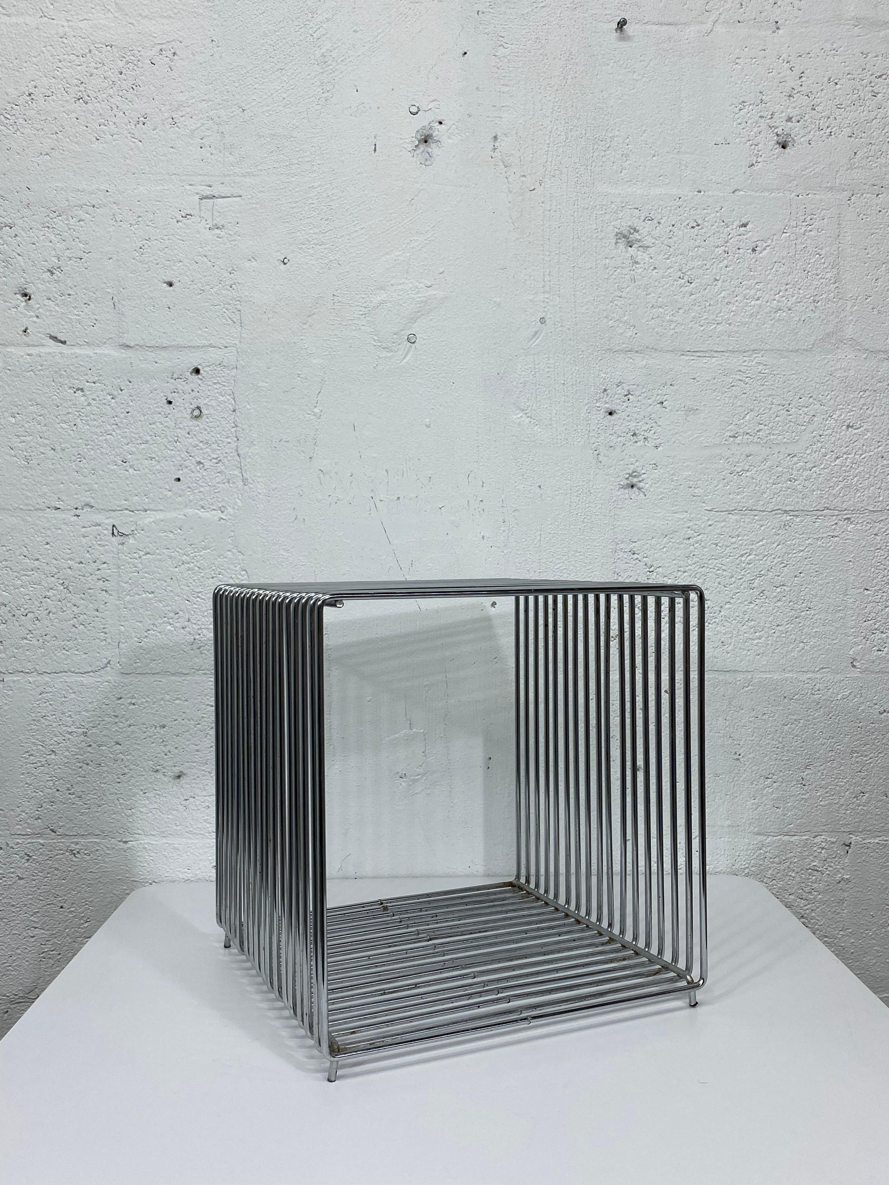 chrome wire side table