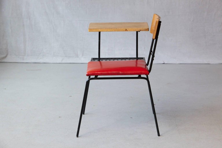Midcentury Metal Wire Telephone Table And Bench For Left Or Right